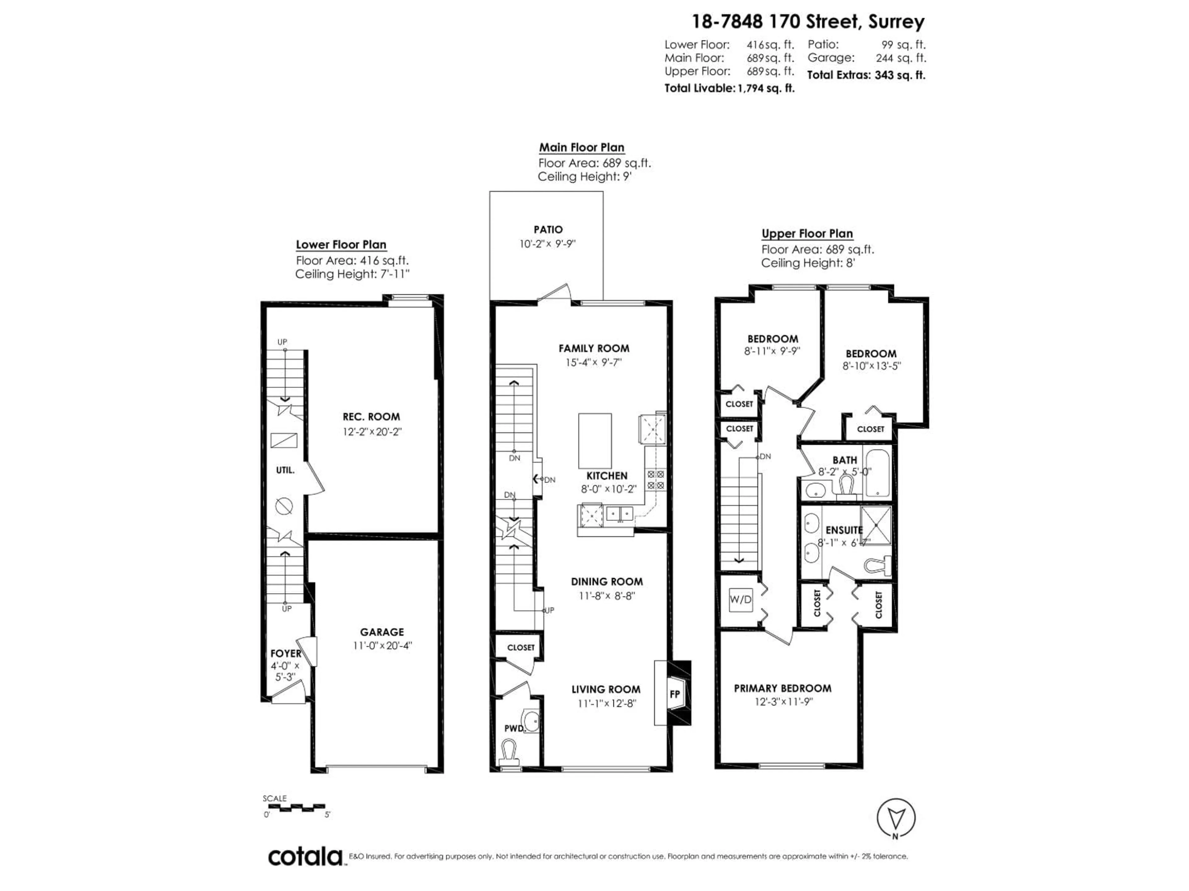 Floor plan for 18 - 7848 170 STREET, Surrey British Columbia V4N6M4