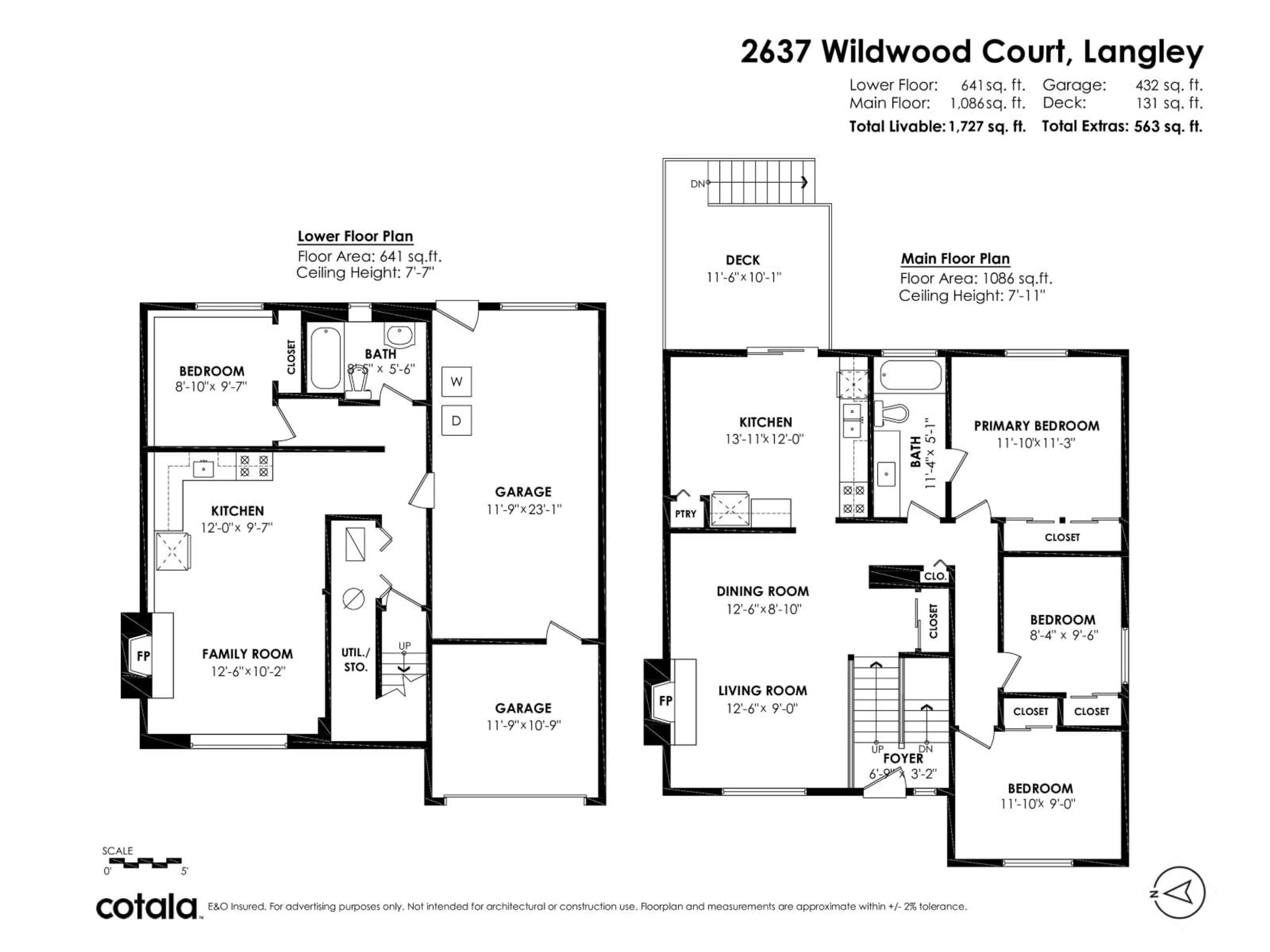 Floor plan for 2637 WILDWOOD COURT, Langley British Columbia V2Y1E8