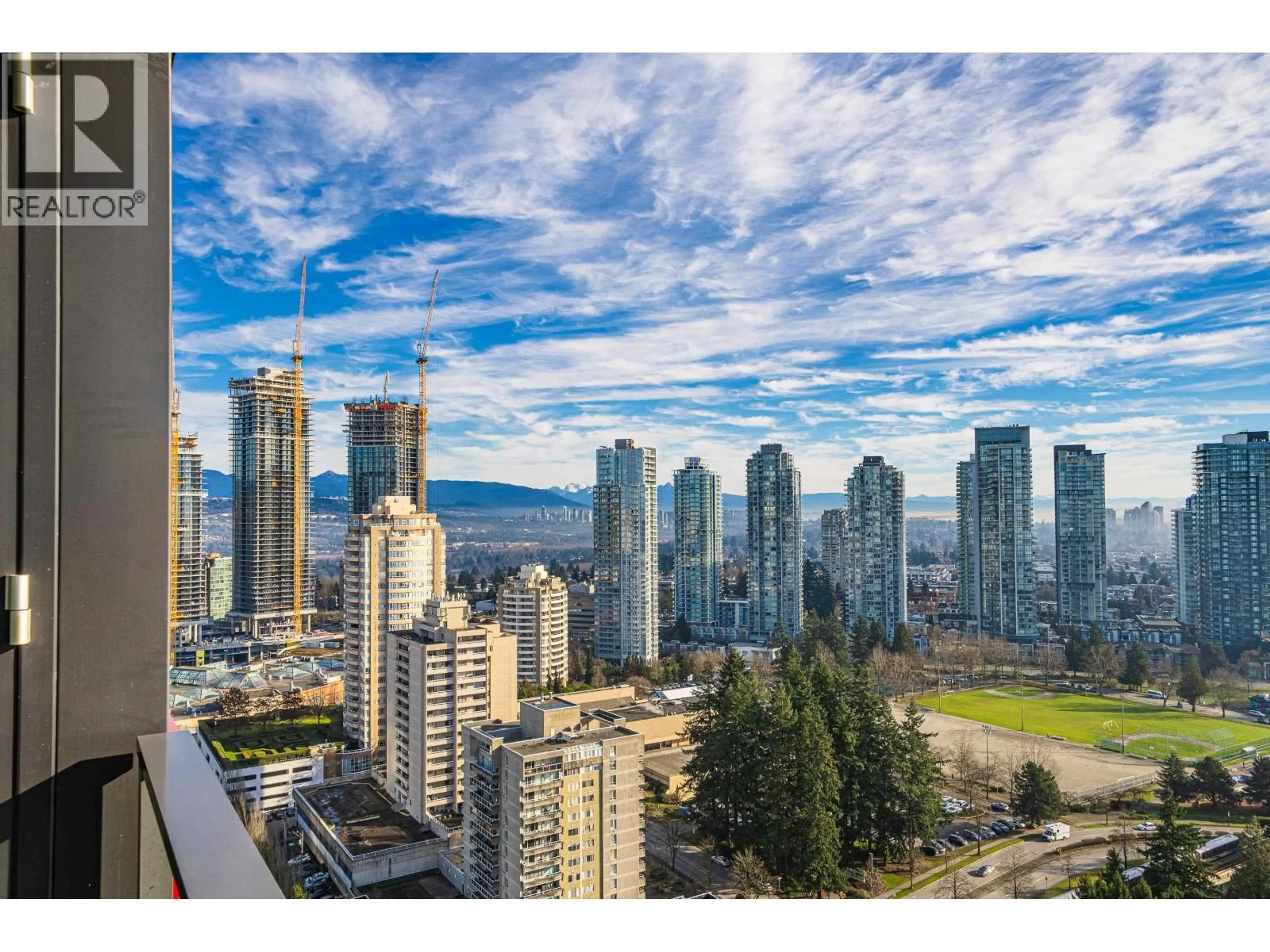 A pic from outside/outdoor area/front of a property/back of a property/a pic from drone, city buildings view from balcony for 3301 - 6658 DOW AVENUE, Burnaby British Columbia V5H0C7
