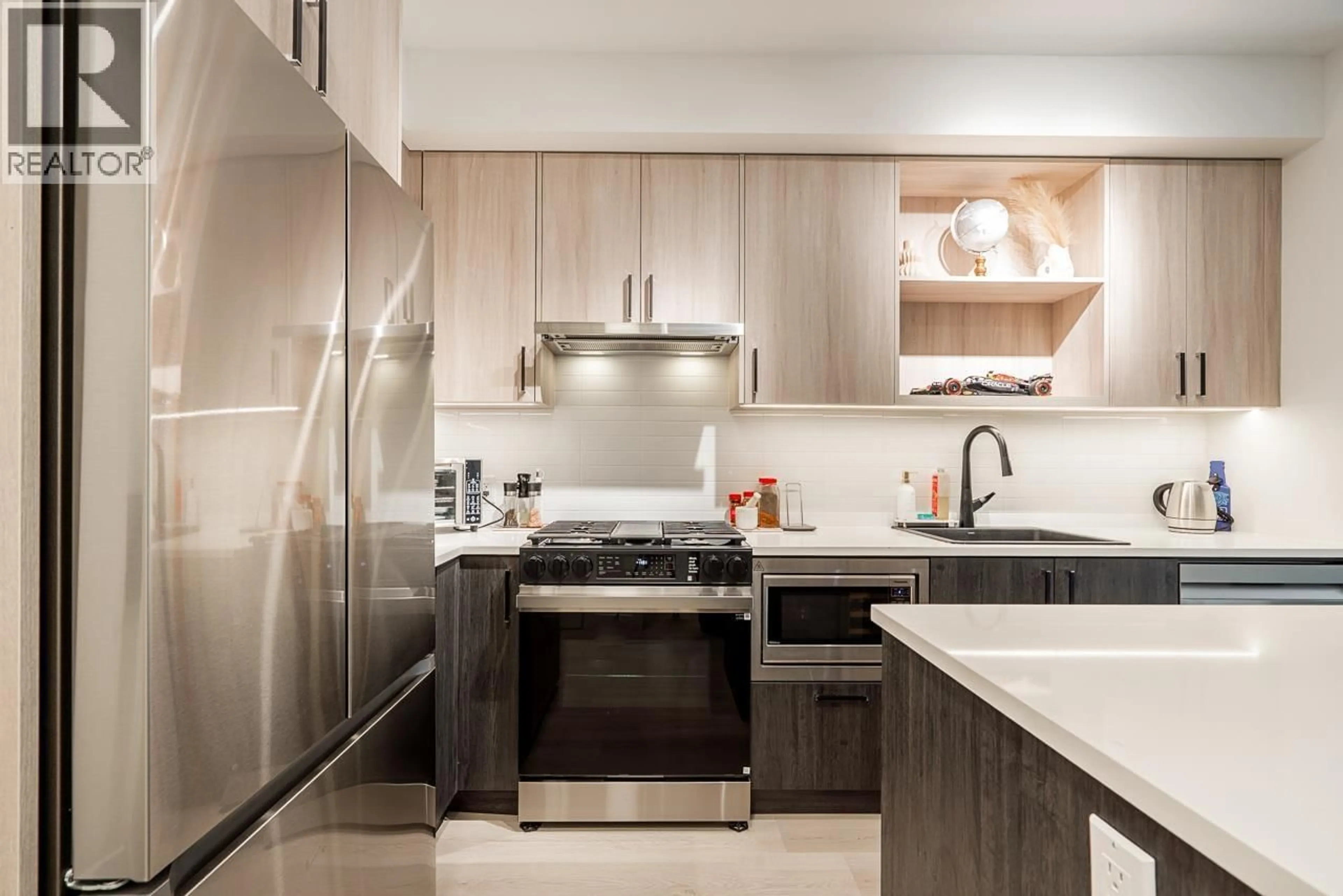 Contemporary kitchen, ceramic/tile floor for 219 - 2002 ST. GEORGE STREET, Port Moody British Columbia V3H0N4