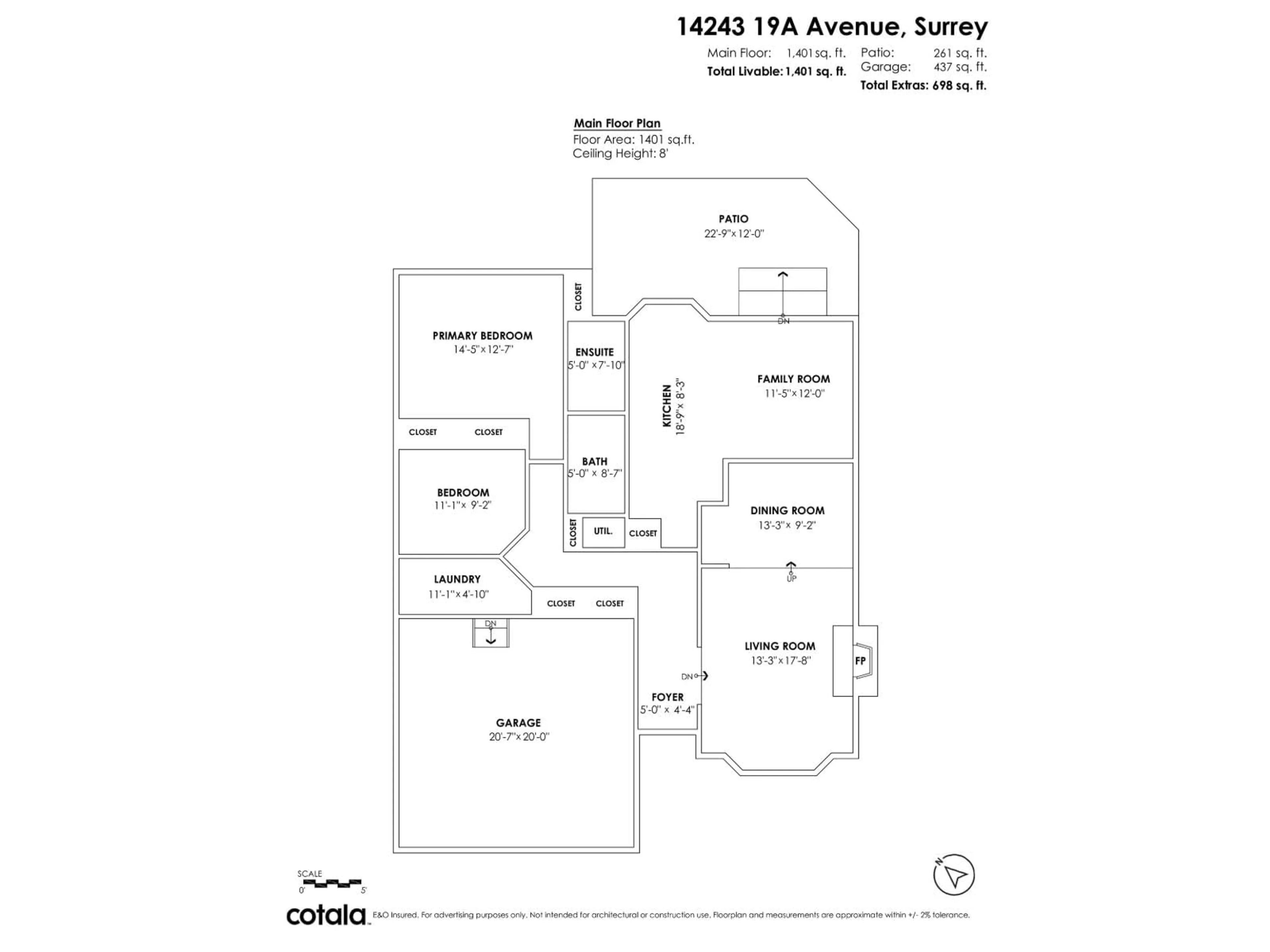 Floor plan for 14243 19A AVENUE, Surrey British Columbia V4A7X7