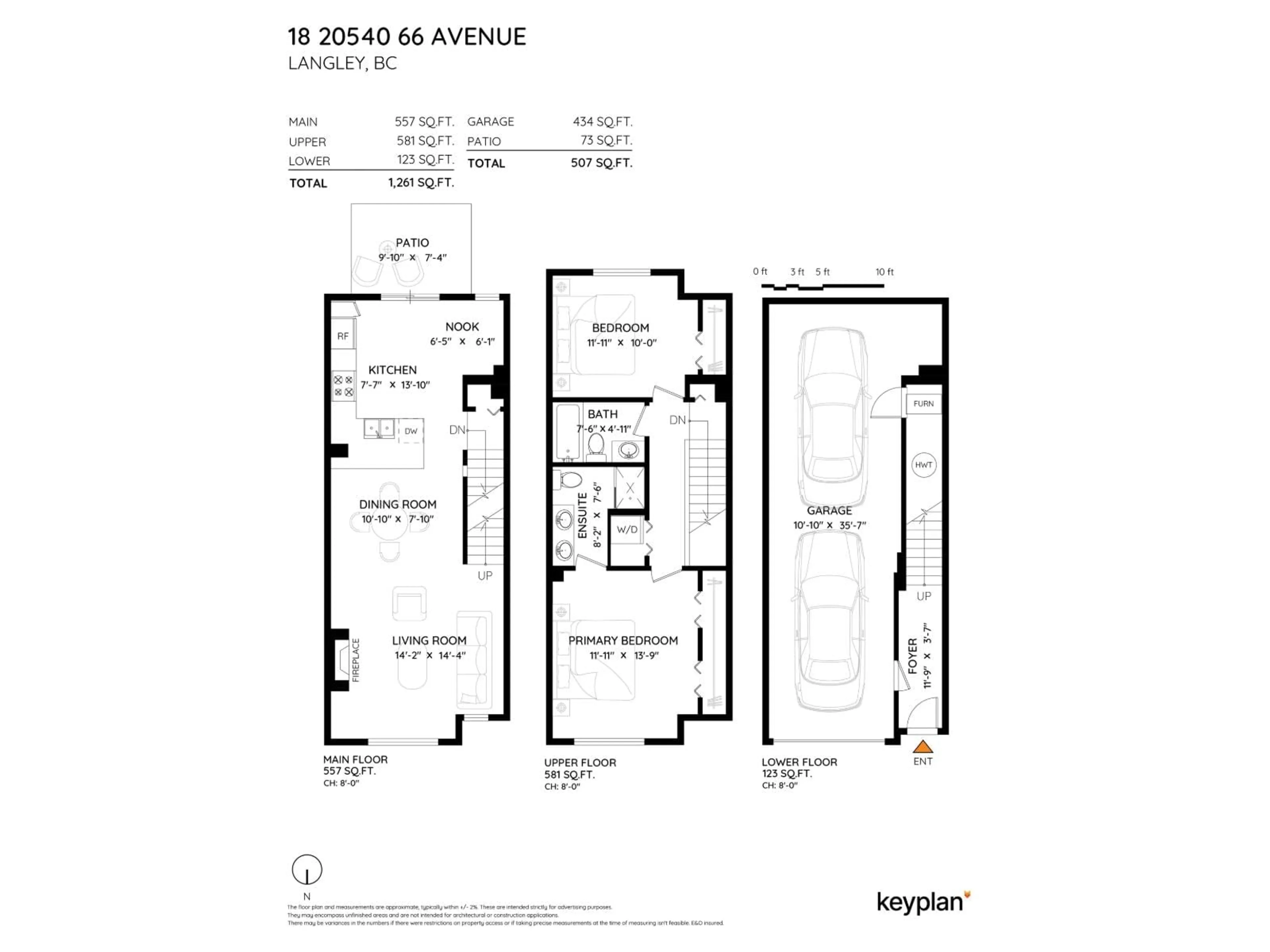 Floor plan for 18 - 20540 66 AVENUE, Langley British Columbia V2Y2Y7