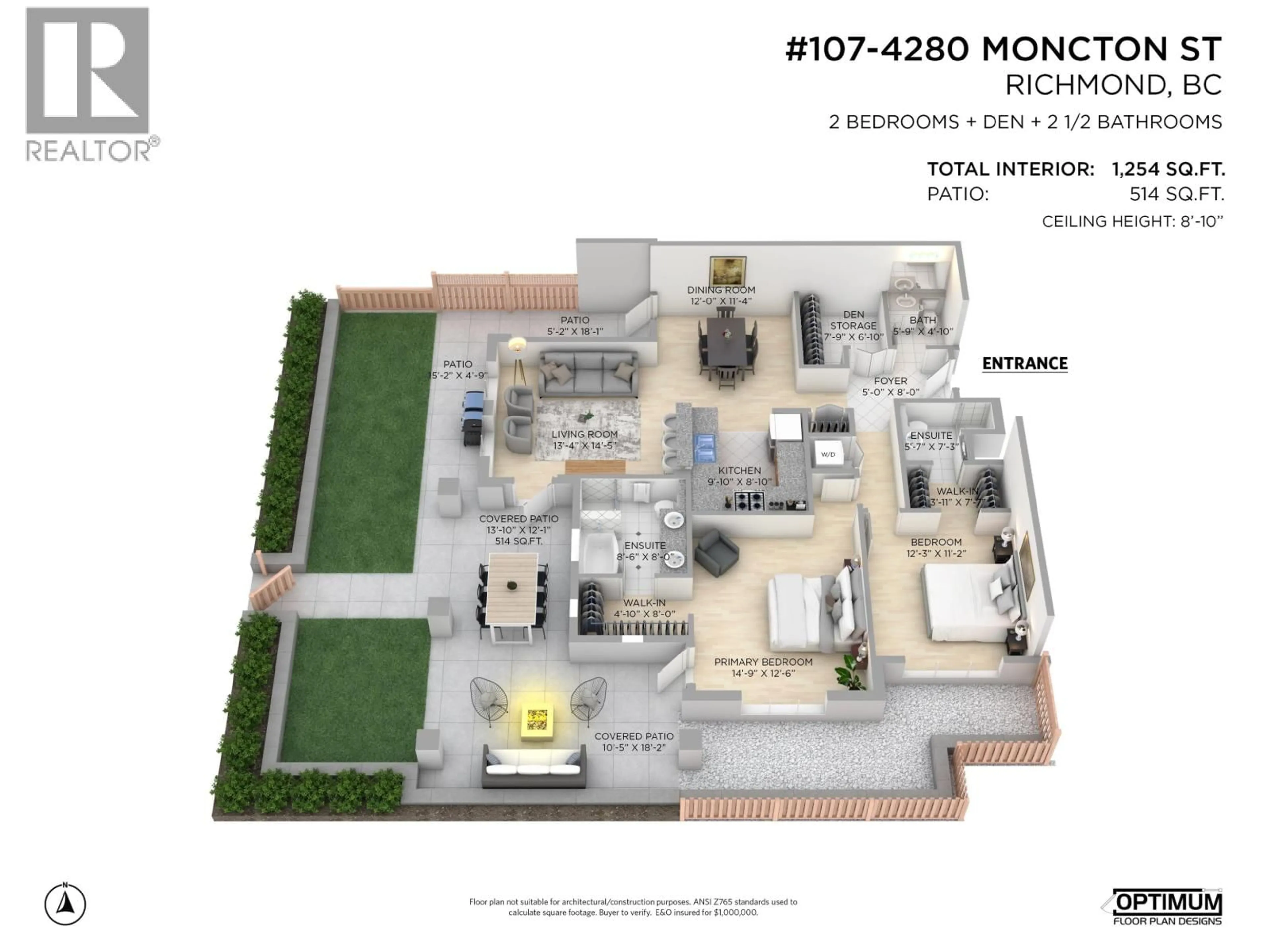Floor plan for 107 - 4280 MONCTON STREET, Richmond British Columbia V7E6T4