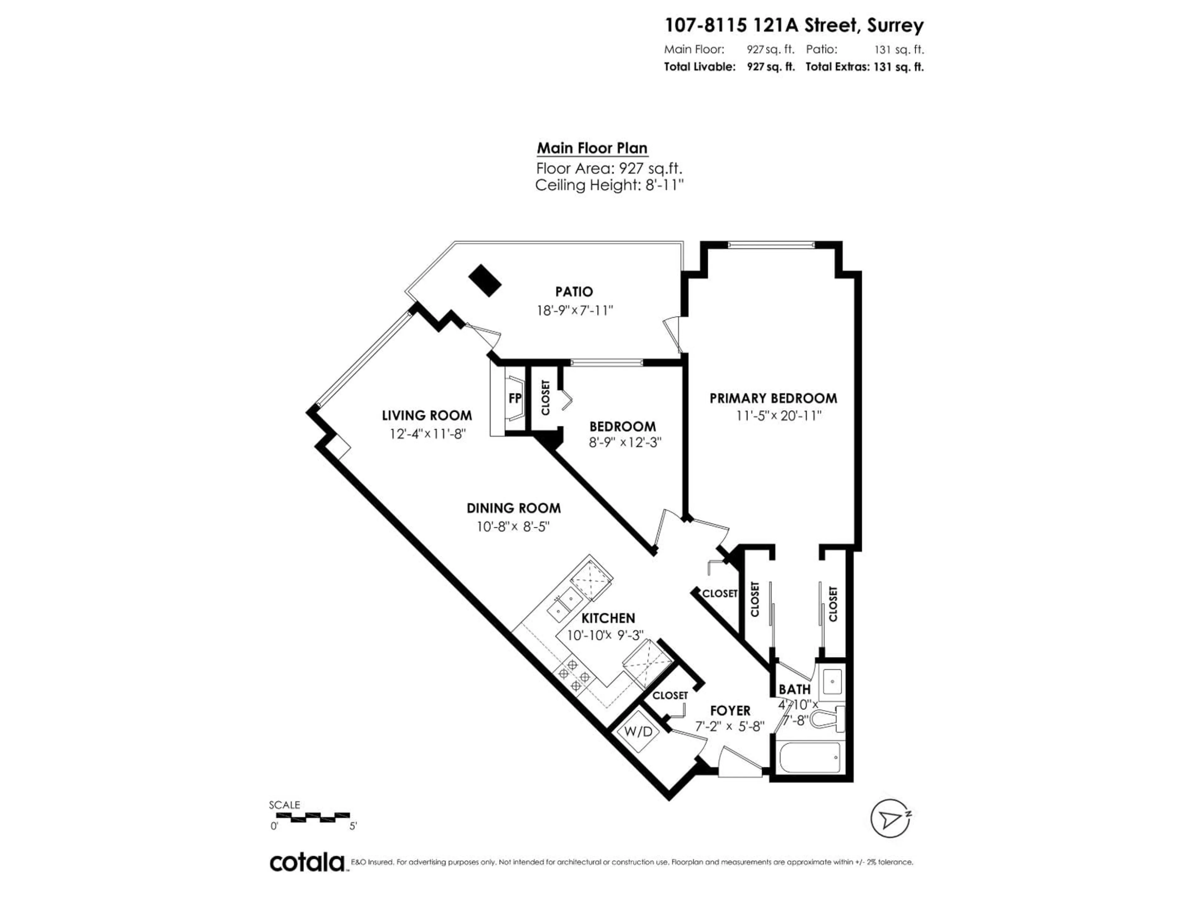Floor plan for 107 - 8115 121A STREET, Surrey British Columbia V2W1J2