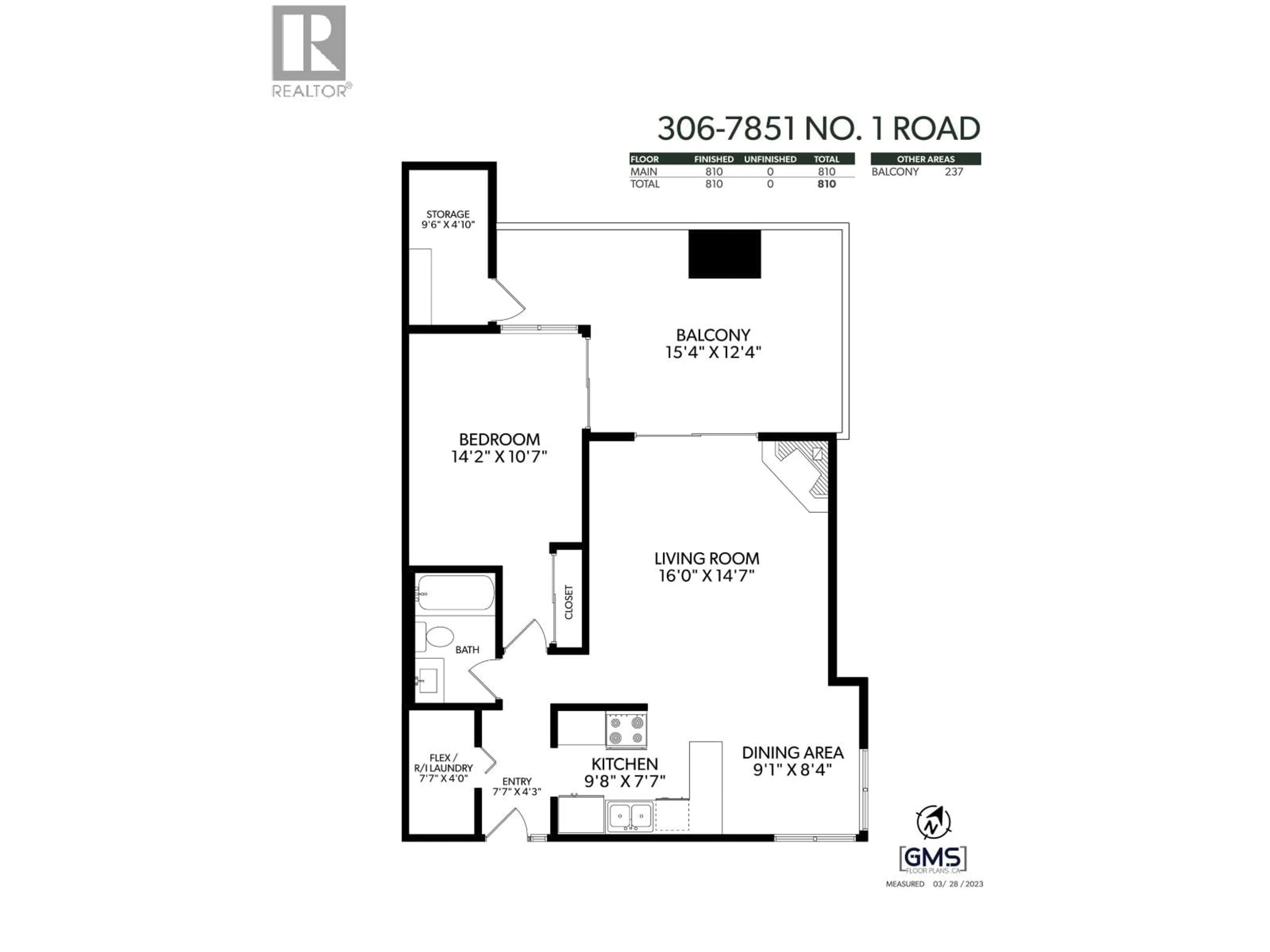 Floor plan for 306 - 7851 NO. 1 ROAD, Richmond British Columbia V7C1T7