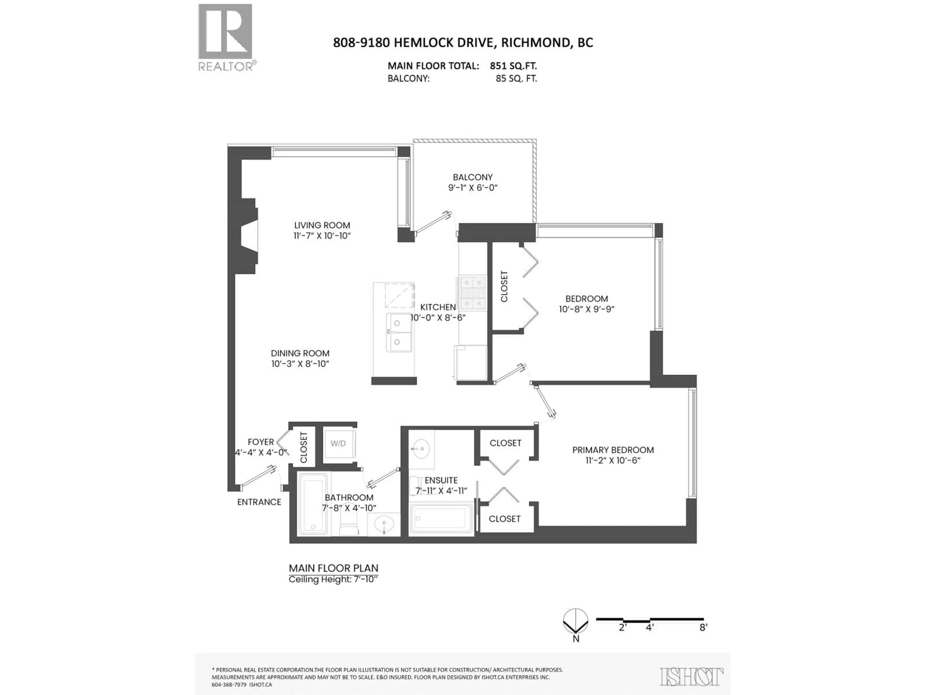 Floor plan for 808 - 9180 HEMLOCK DRIVE, Richmond British Columbia V6Y4J5