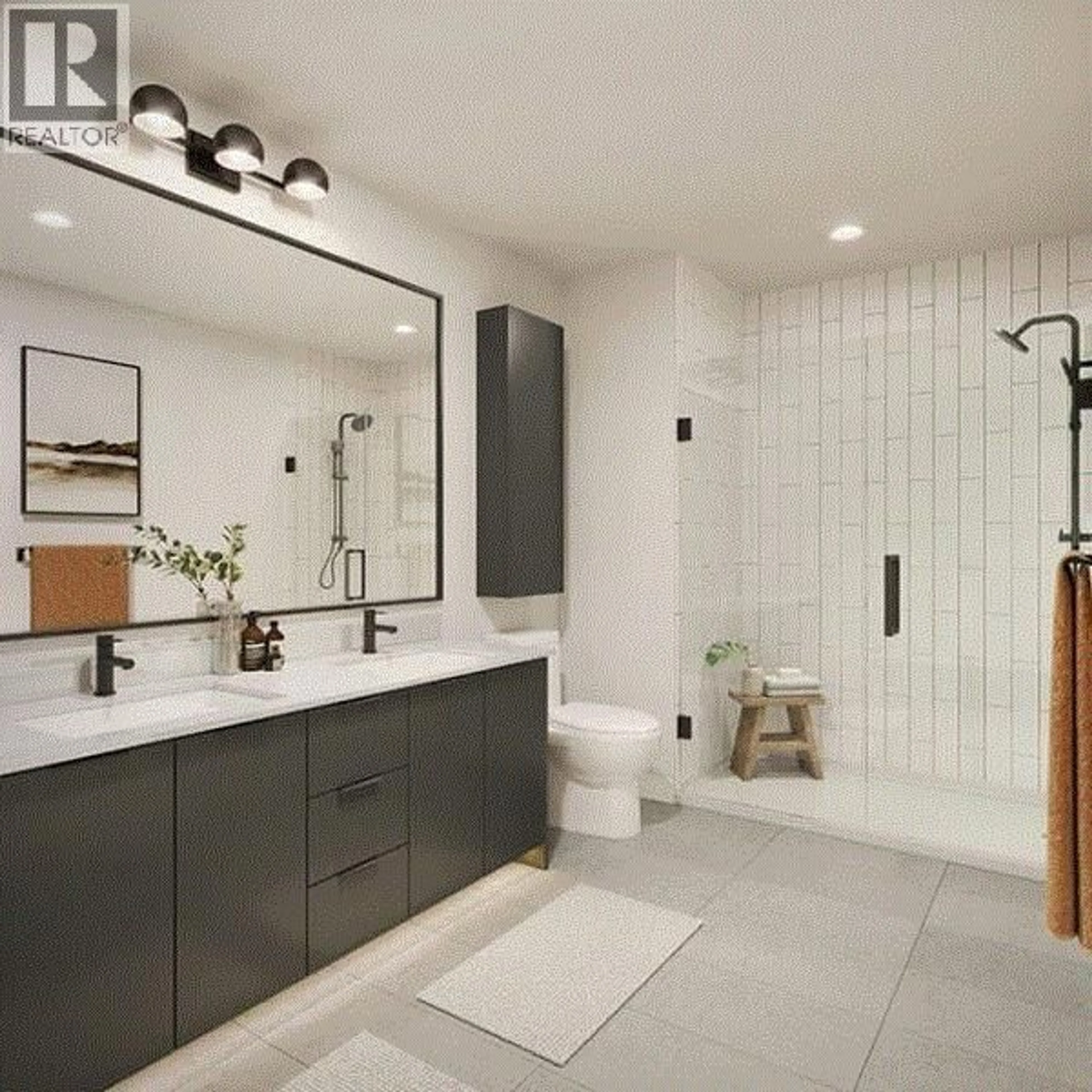 Contemporary bathroom, ceramic/tile floor for 414 - 111 BULLER STREET, Port Moody British Columbia V3H0J7