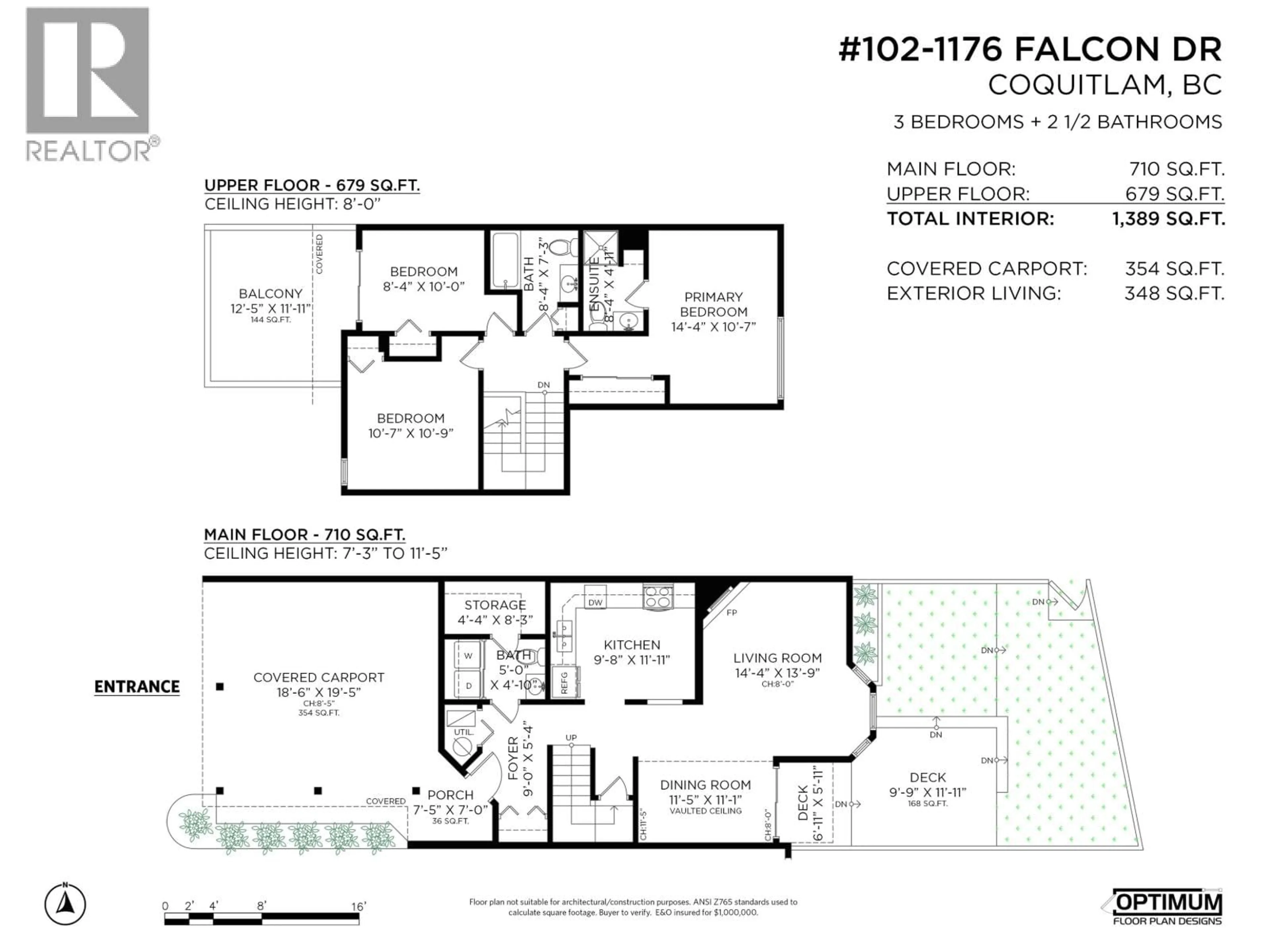 Floor plan for 102 - 1176 FALCON DRIVE, Coquitlam British Columbia V3E2N7