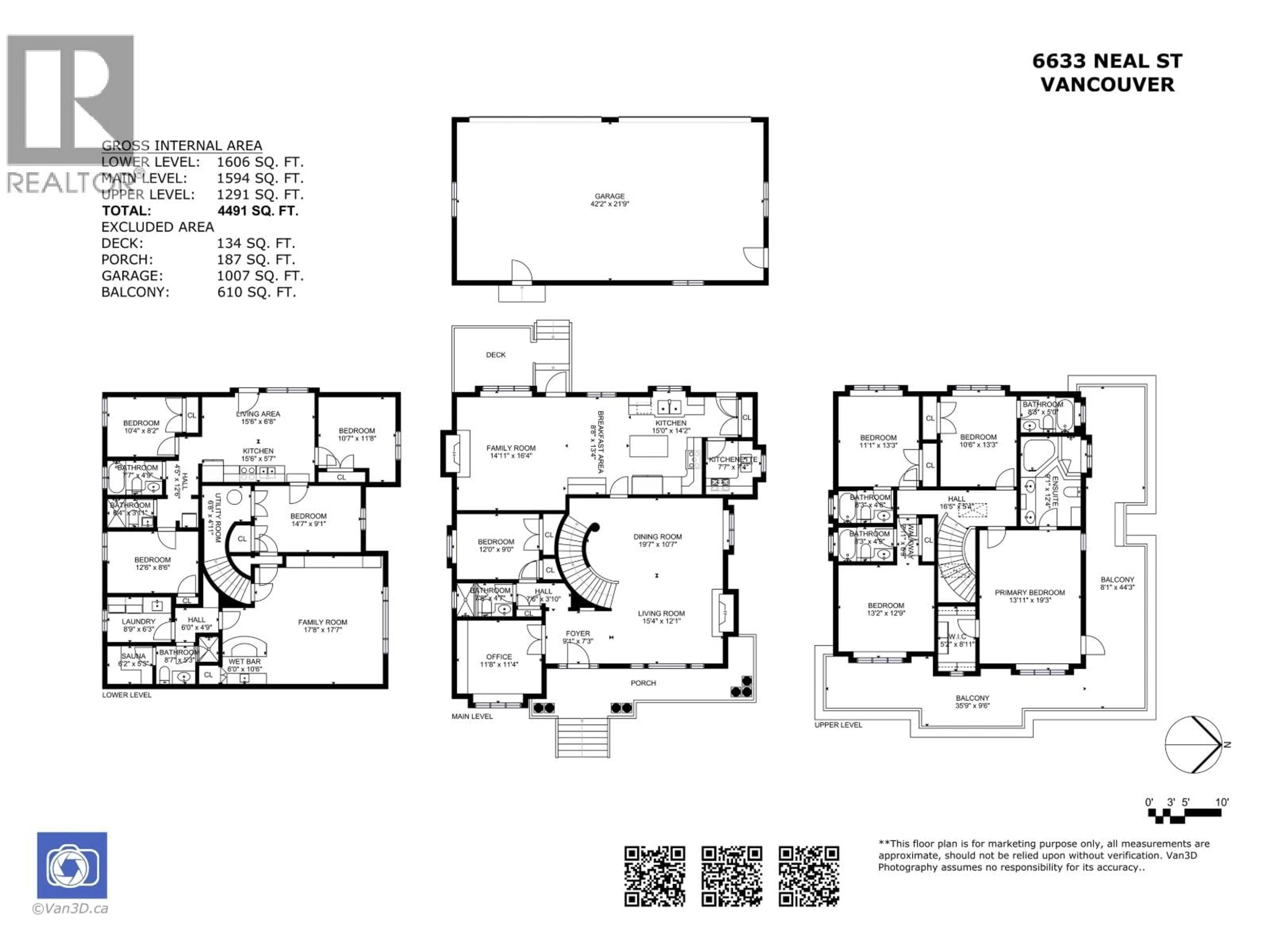 Floor plan for 6633 NEAL STREET, Vancouver British Columbia V6P3N4
