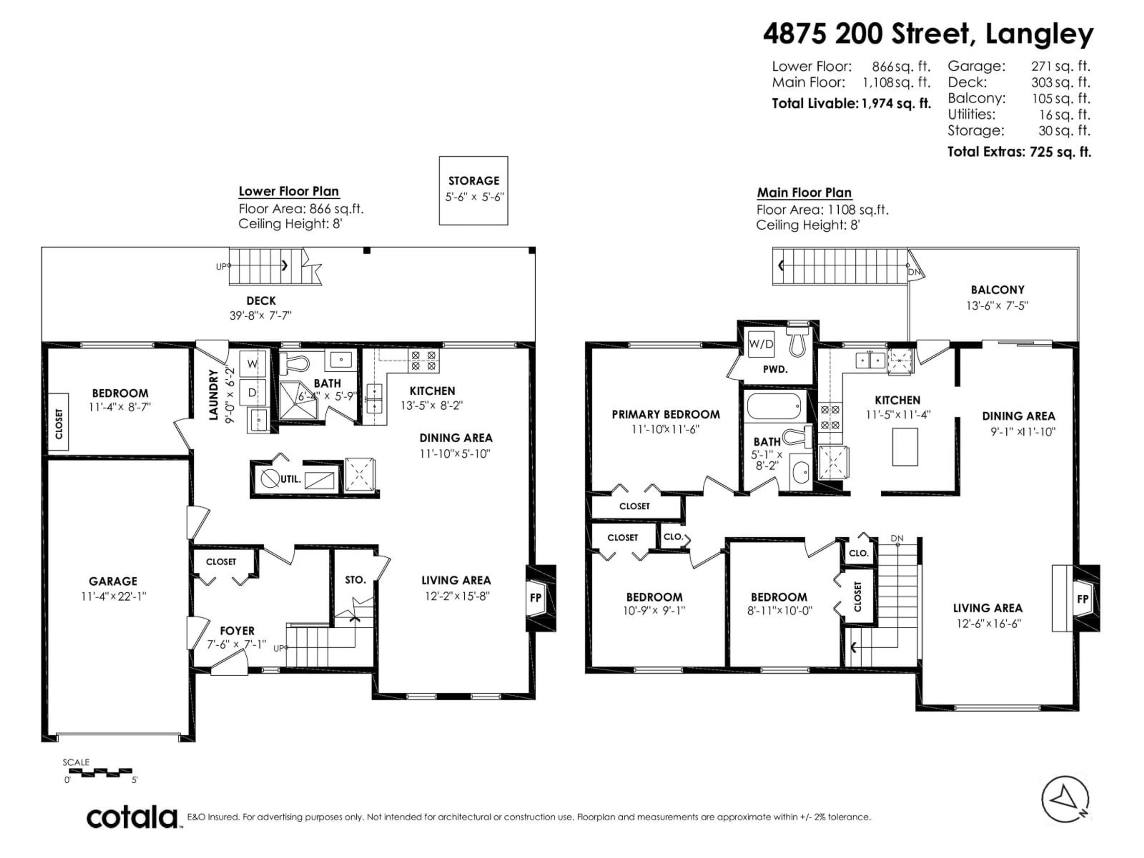 Floor plan for 4875 200 STREET, Langley British Columbia V3A1L6