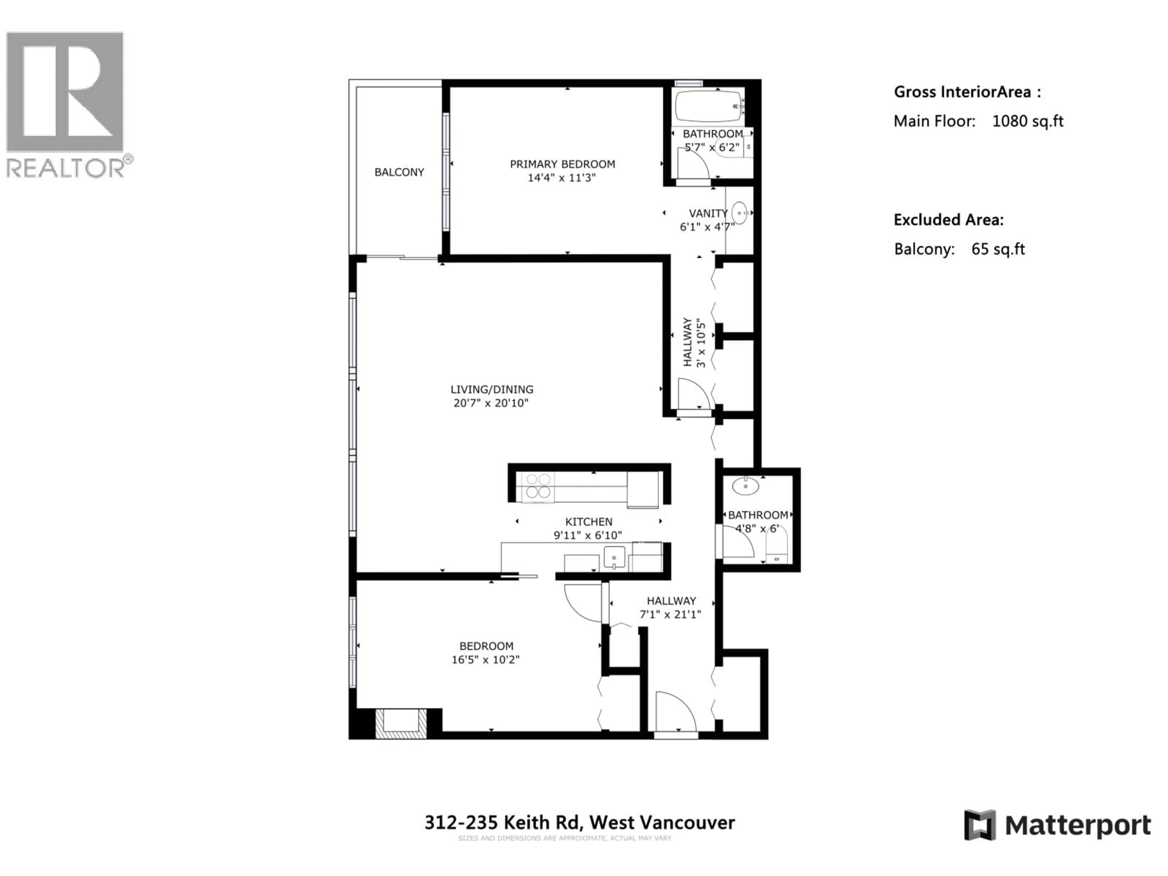 Floor plan for 312 - 235 KEITH ROAD, West Vancouver British Columbia V7T1L5