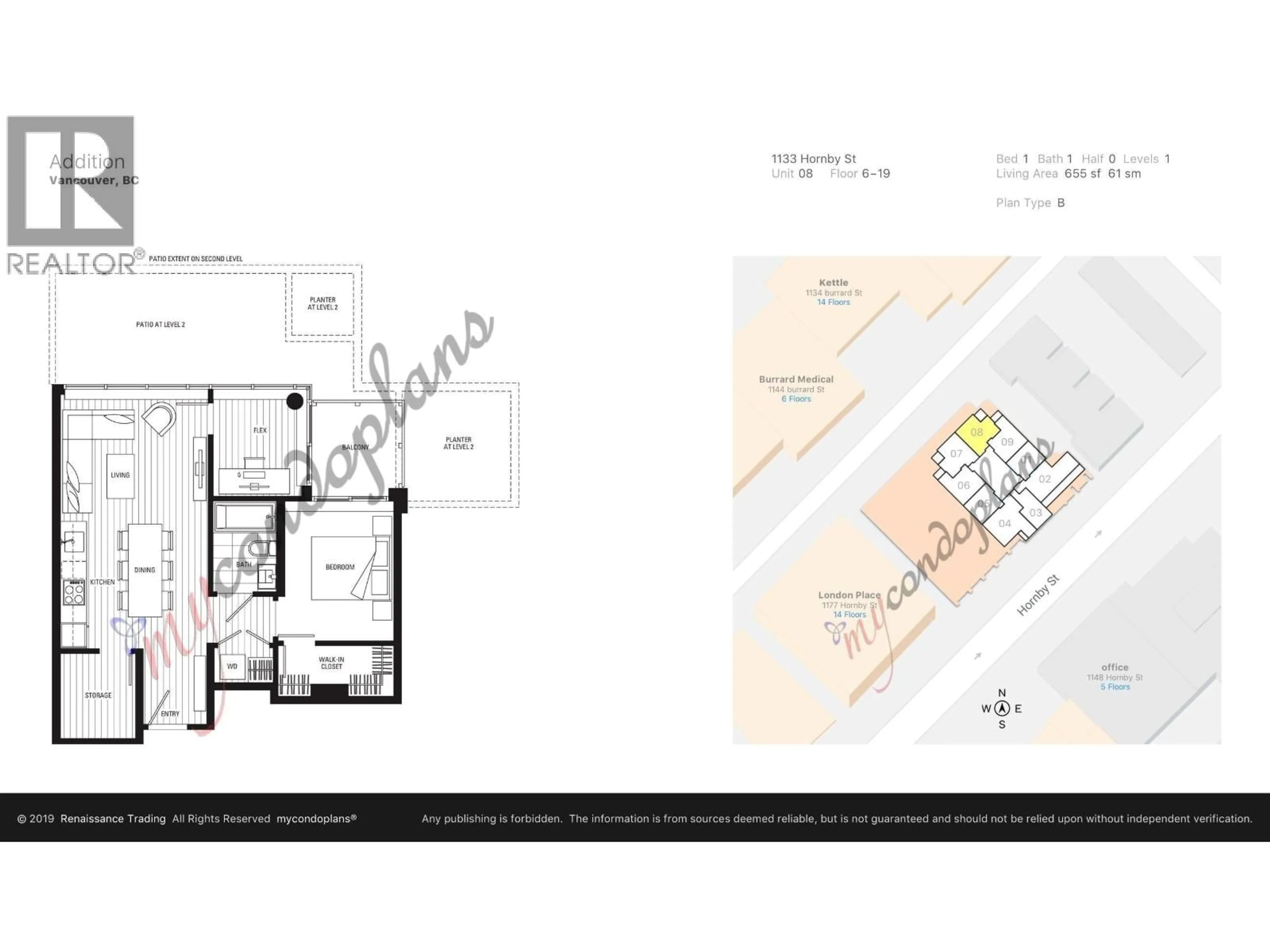 Floor plan for 1608 - 1133 HORNBY STREET, Vancouver British Columbia V6Z1W1