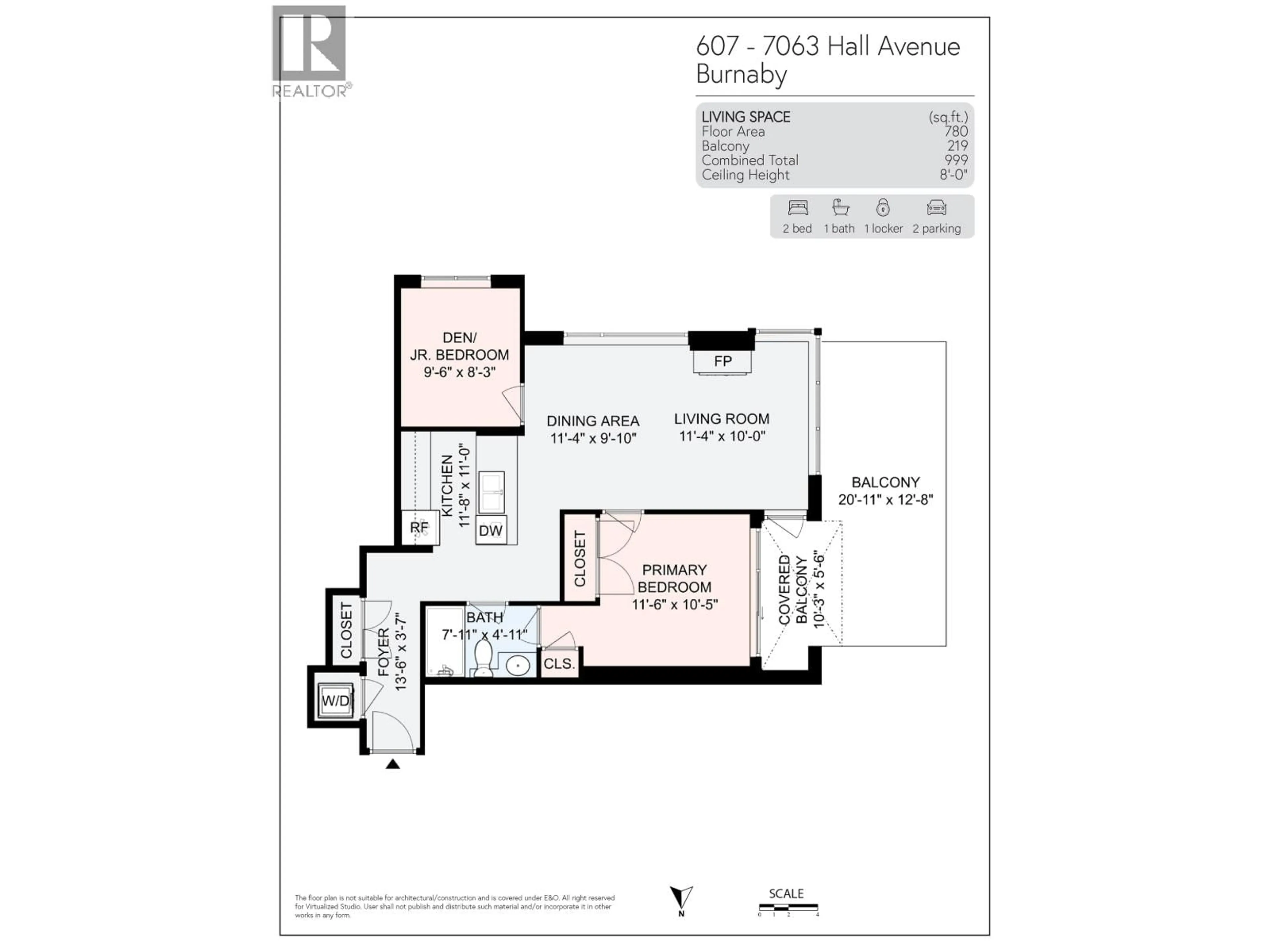 Floor plan for 607 - 7063 HALL AVENUE, Burnaby British Columbia V5E0A5