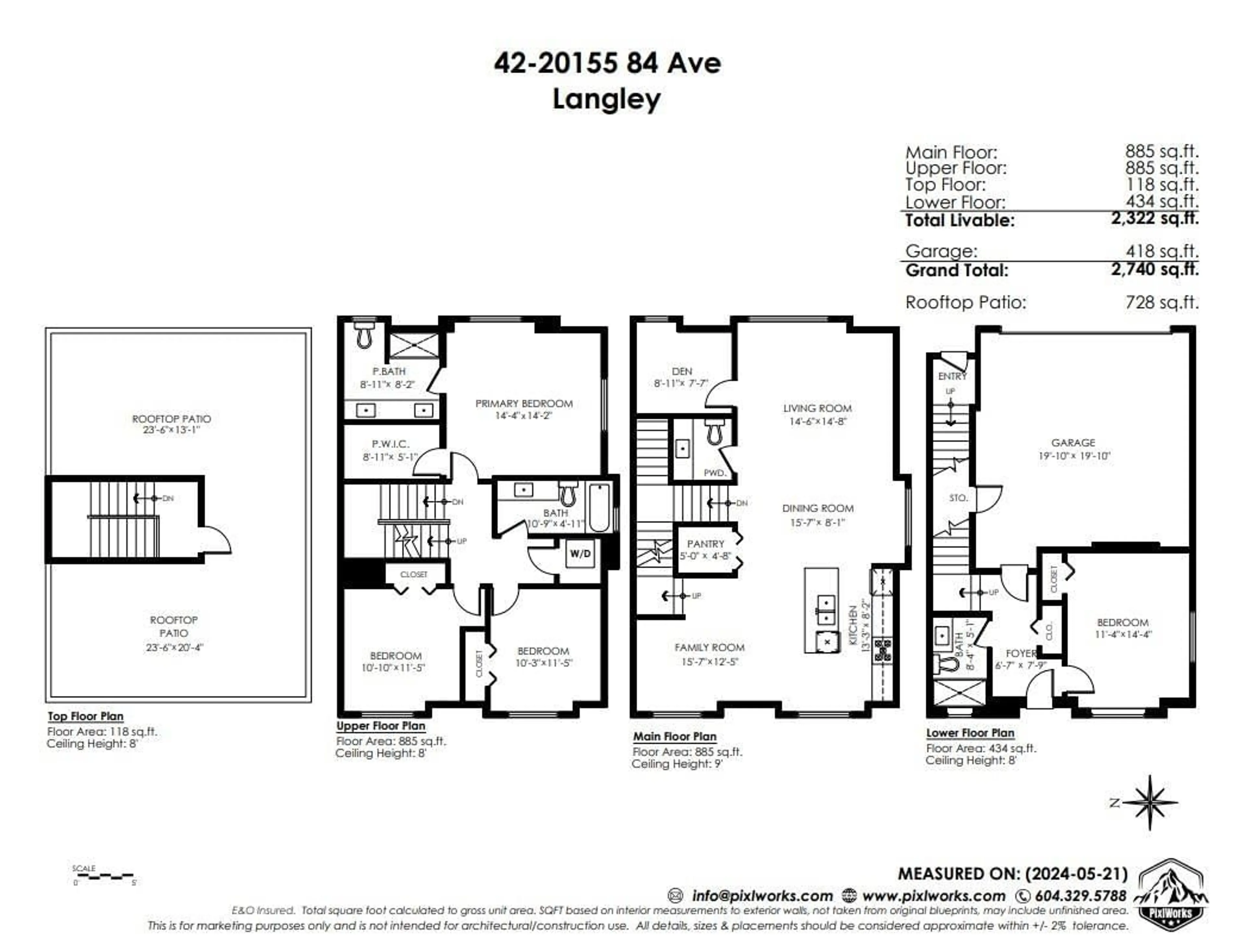 Floor plan for 42 - 20155 84 AVENUE, Langley British Columbia V2Y3R3