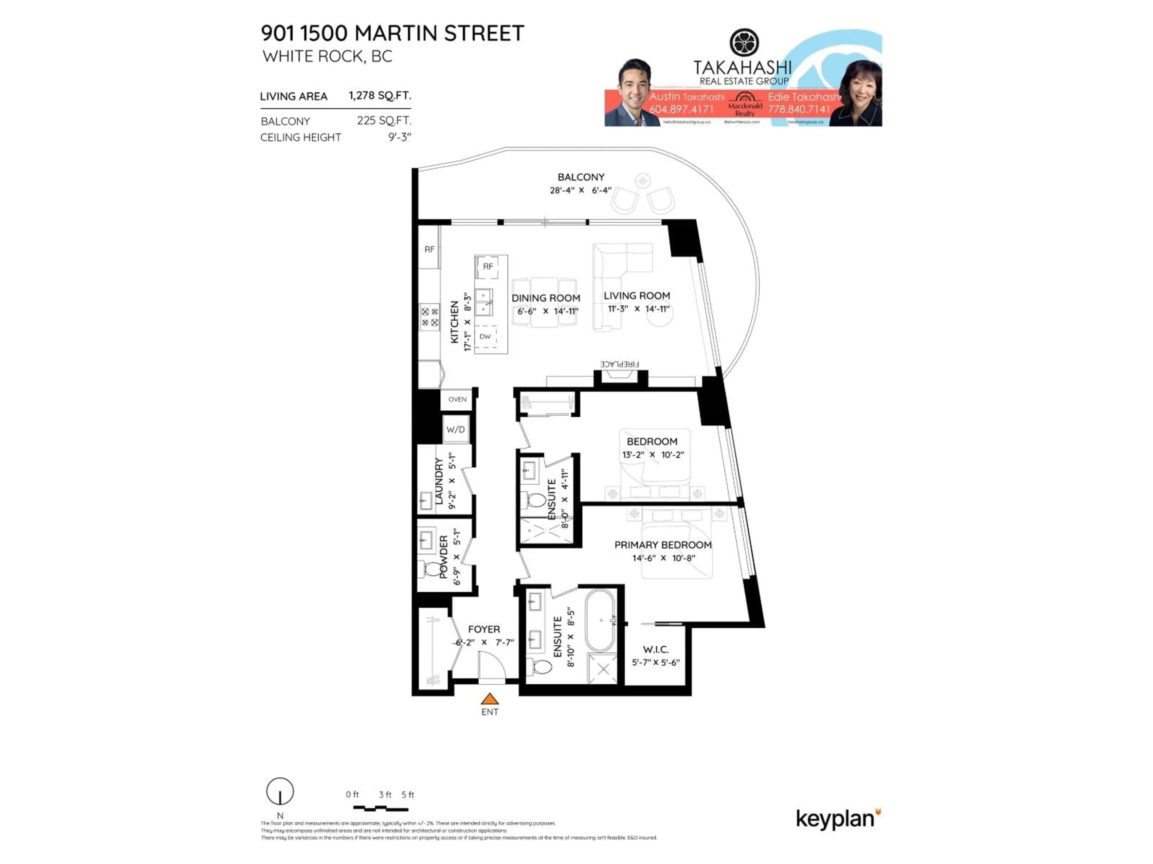 Floor plan for 901 - 1500 MARTIN STREET, White Rock British Columbia V4B0C2