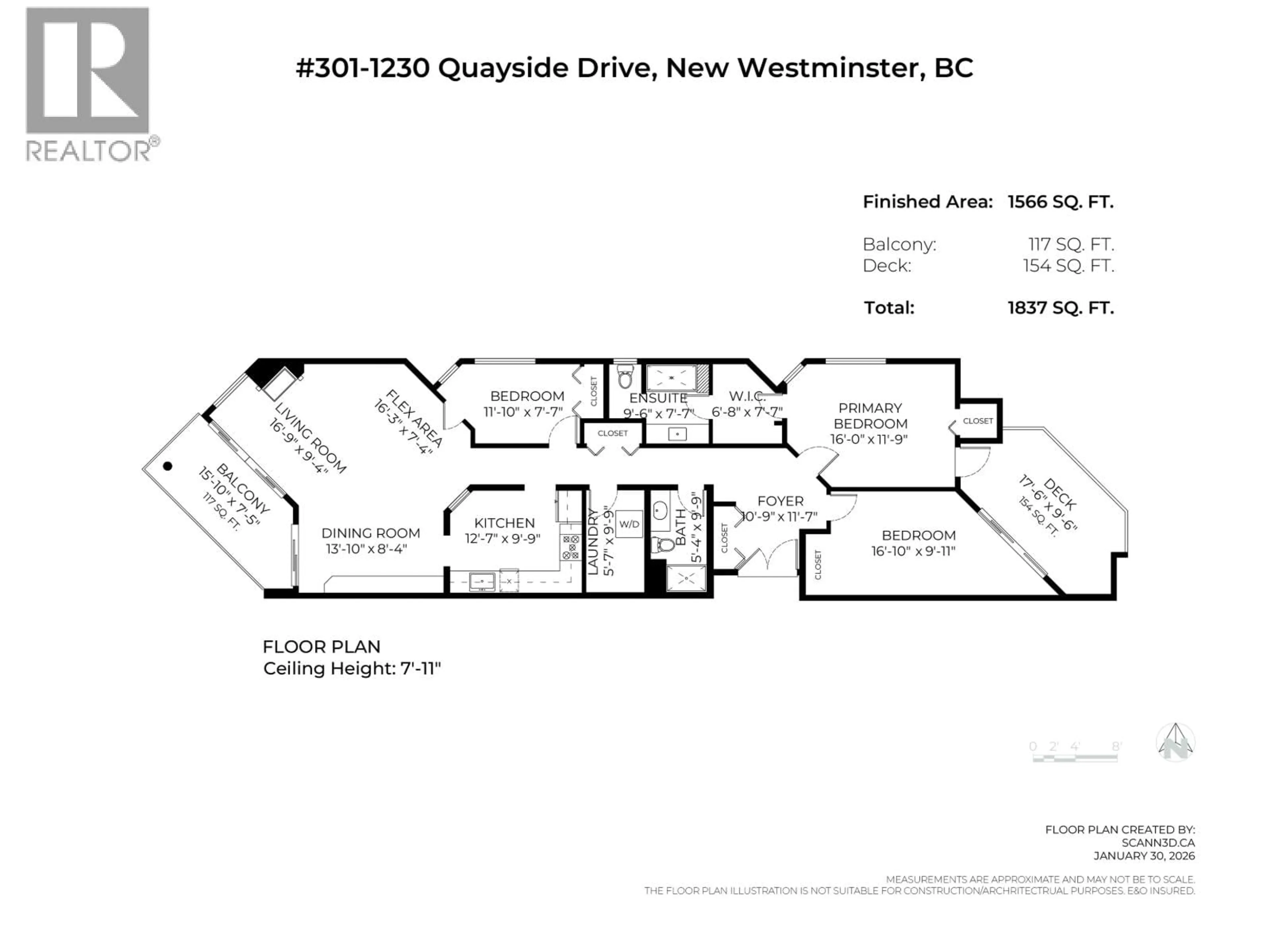 Floor plan for 301 - 1230 QUAYSIDE DRIVE, New Westminster British Columbia V3M6H1