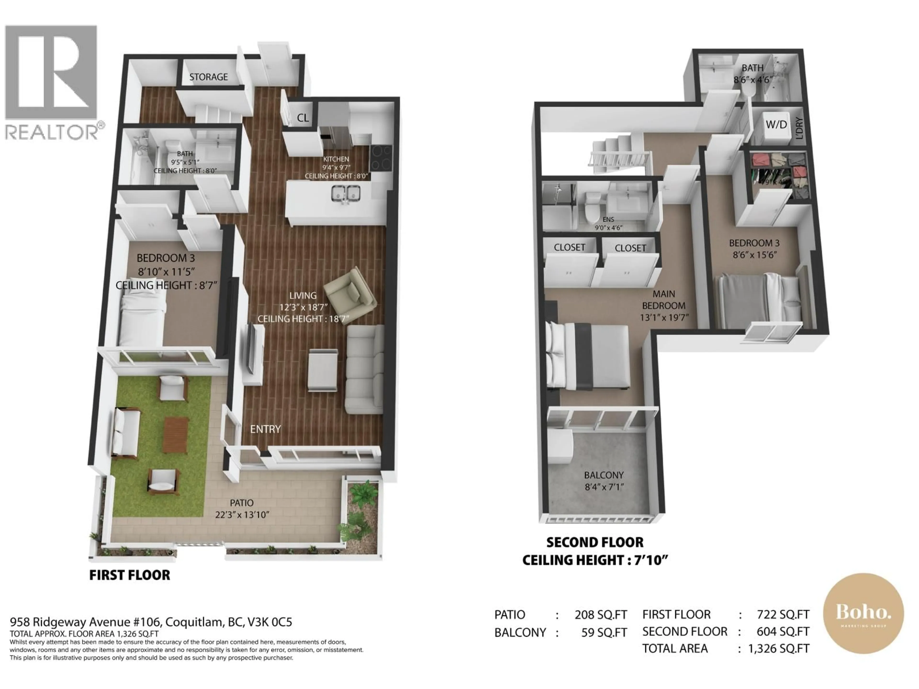 Floor plan for 106 - 958 RIDGEWAY AVENUE, Coquitlam British Columbia V3K0C5