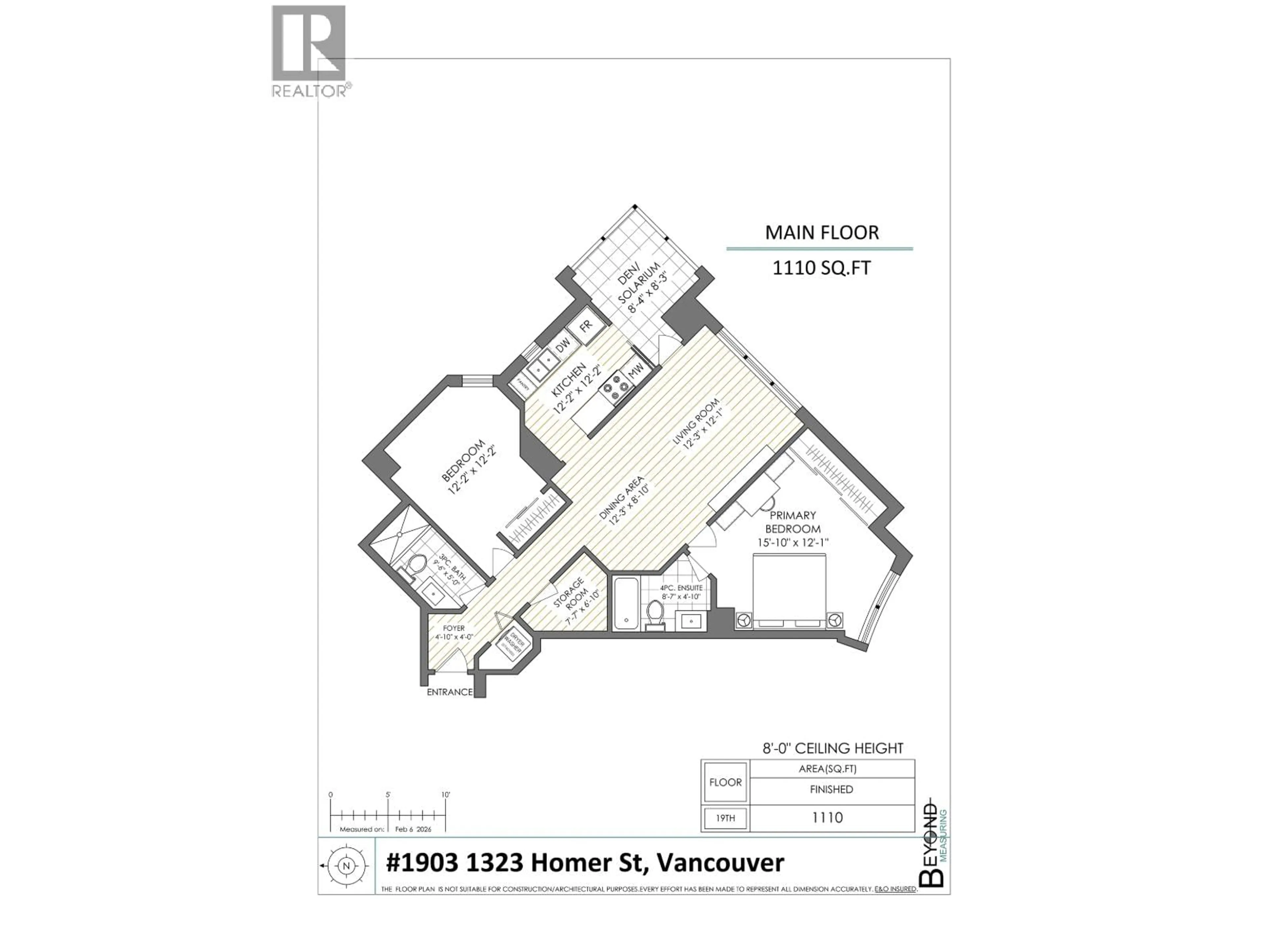 Floor plan for 1903 - 1323 HOMER STREET, Vancouver British Columbia V6B5T1