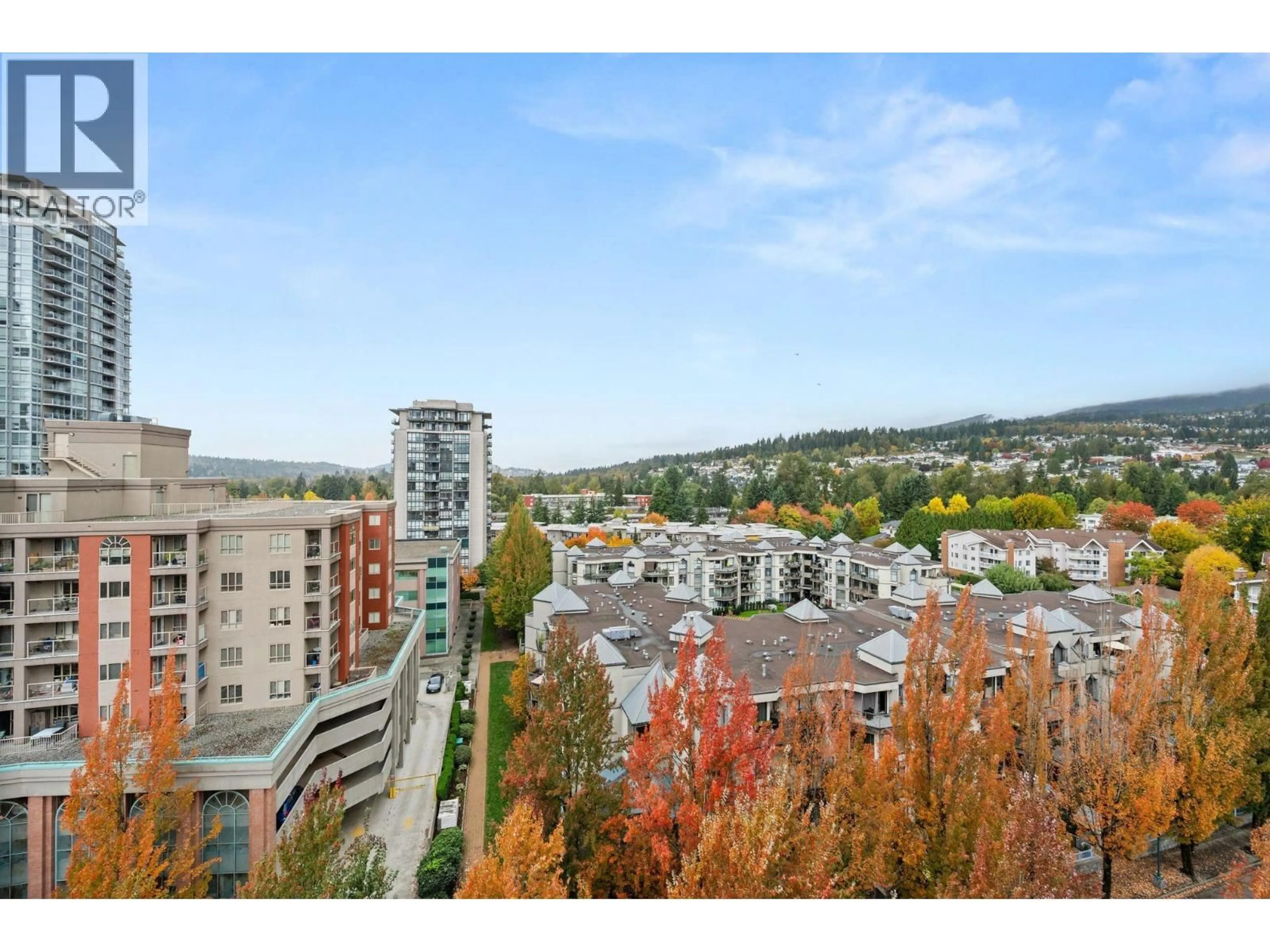 A pic from outside/outdoor area/front of a property/back of a property/a pic from drone, city buildings view from balcony for 1203 - 1185 THE HIGH STREET, Coquitlam British Columbia V3B0A9