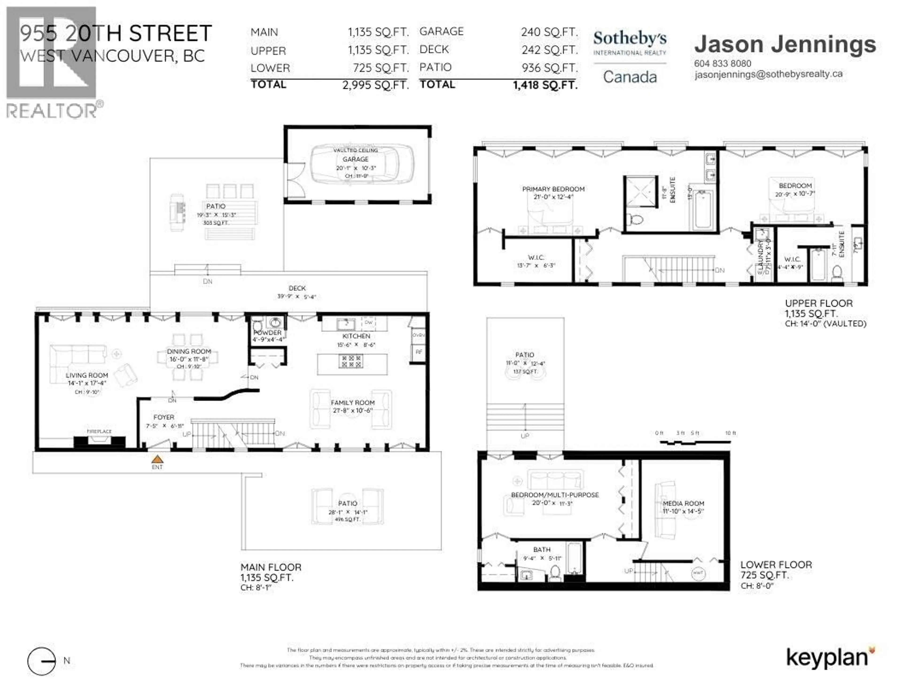 Floor plan for 955 20TH STREET, West Vancouver British Columbia V7V3Z2