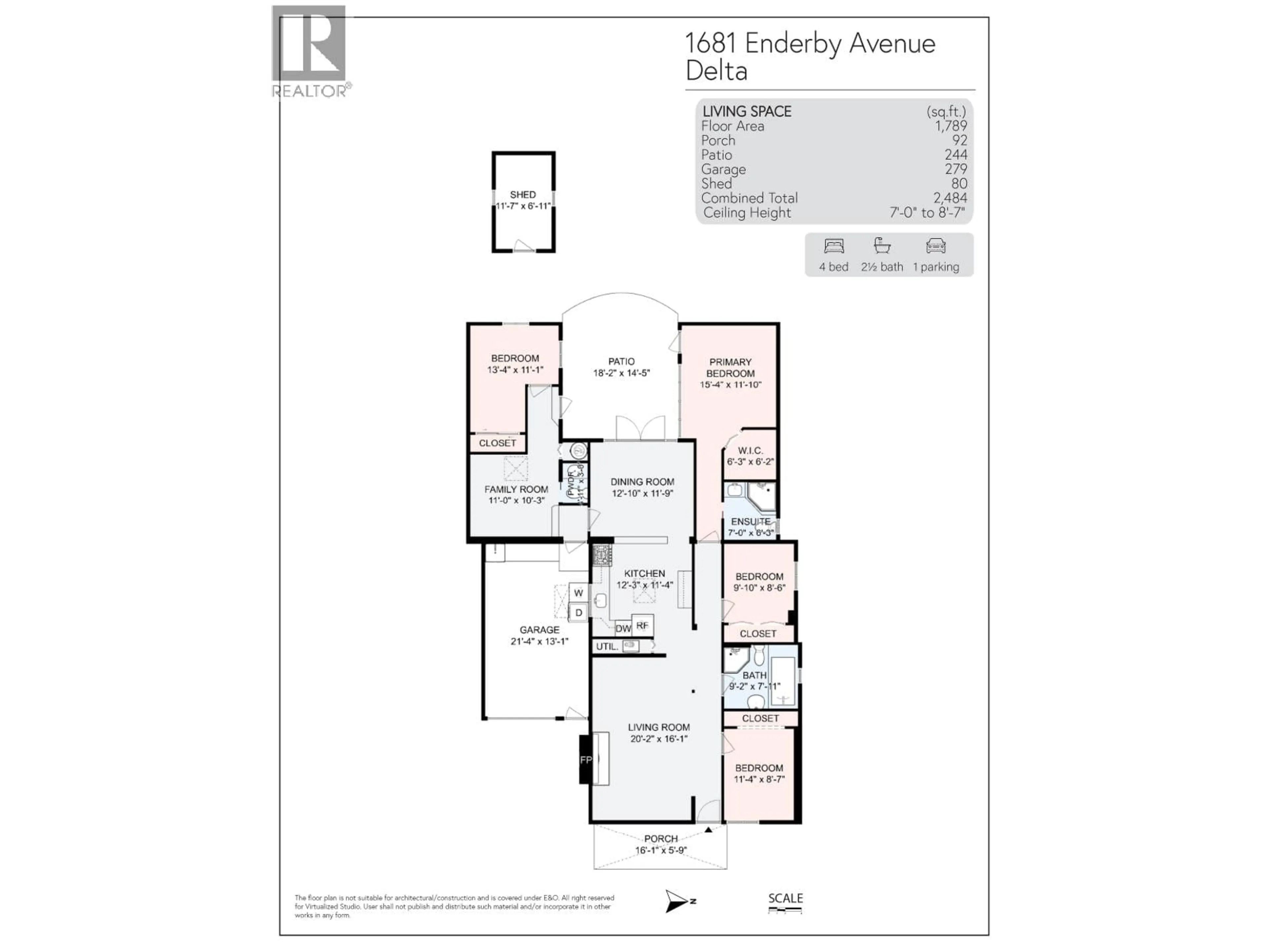 Floor plan for 1681 ENDERBY AVENUE, Delta British Columbia V4L1S9