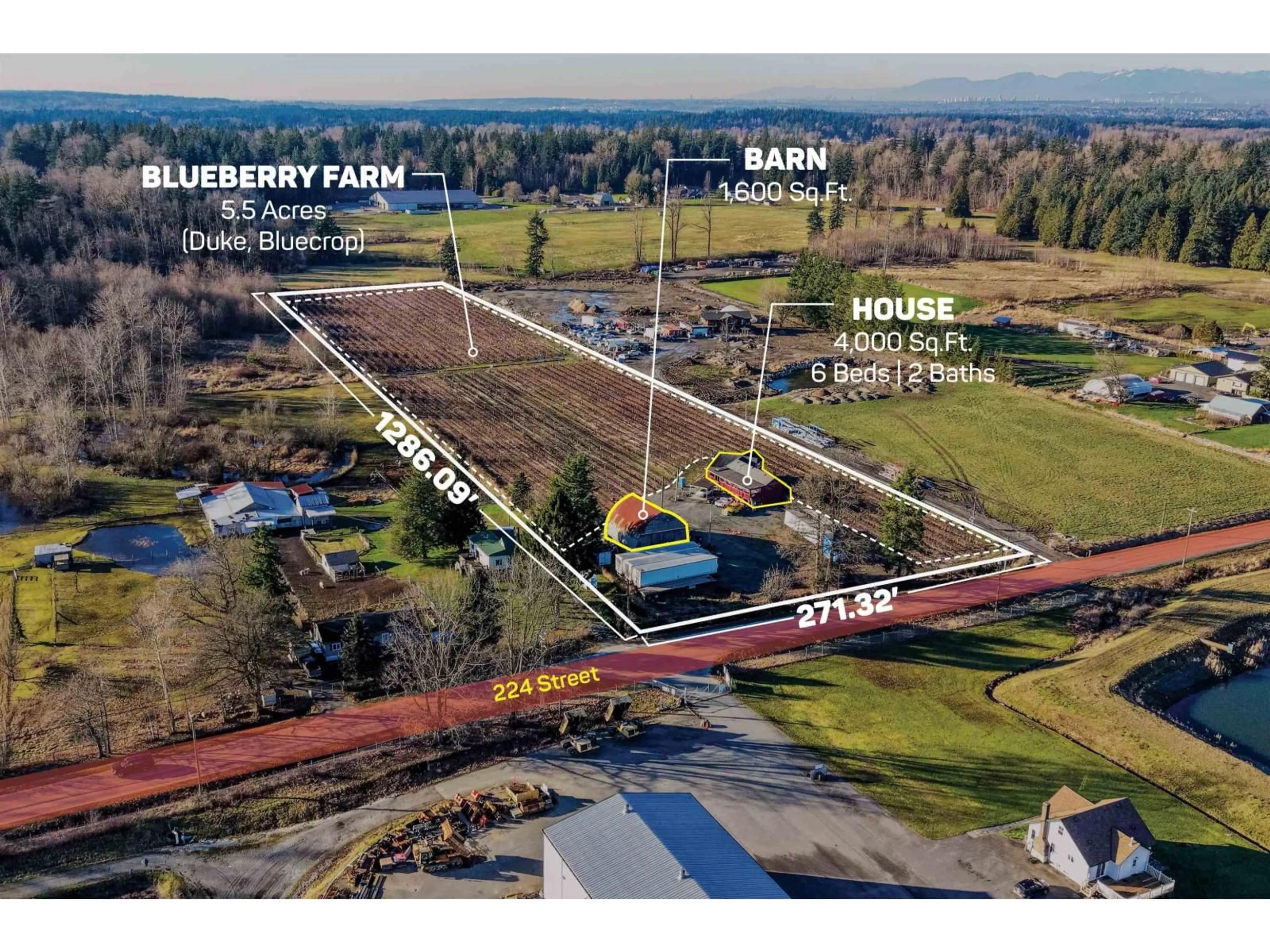 A pic from outside/outdoor area/front of a property/back of a property/a pic from drone, building for 2157 224 STREET, Langley British Columbia V2Z2Z2