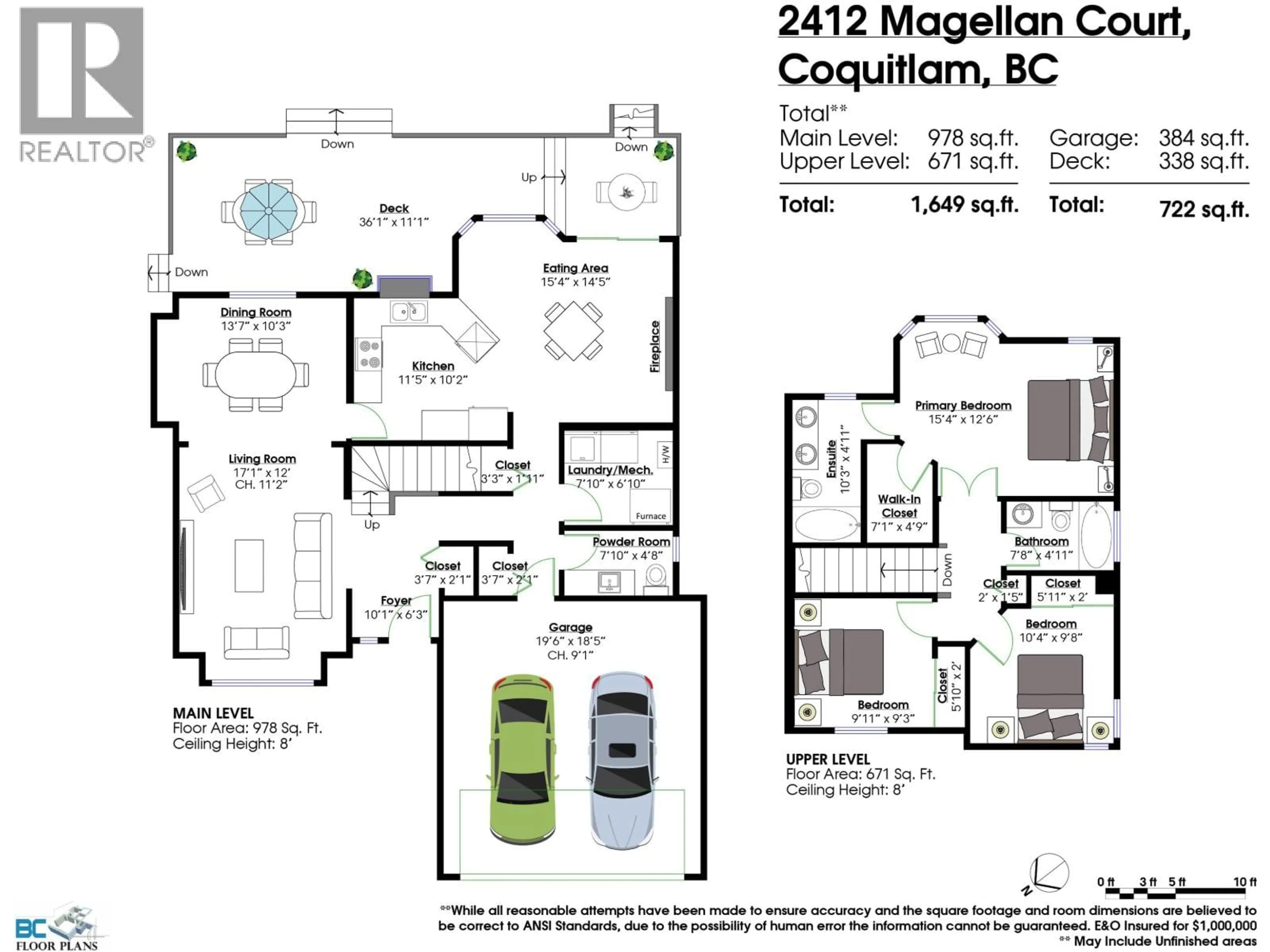 Floor plan for 2412 MAGELLAN COURT, Coquitlam British Columbia V3K6P8