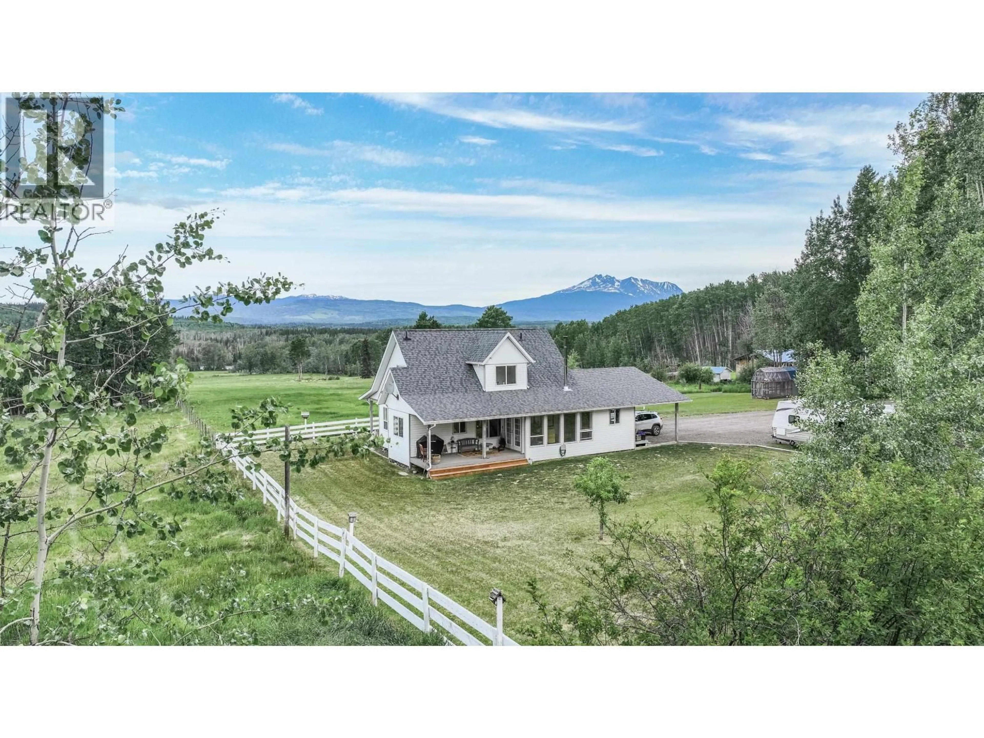 A pic from outside/outdoor area/front of a property/back of a property/a pic from drone, mountain view for 18549 16 HIGHWAY, Telkwa British Columbia V0J2X0