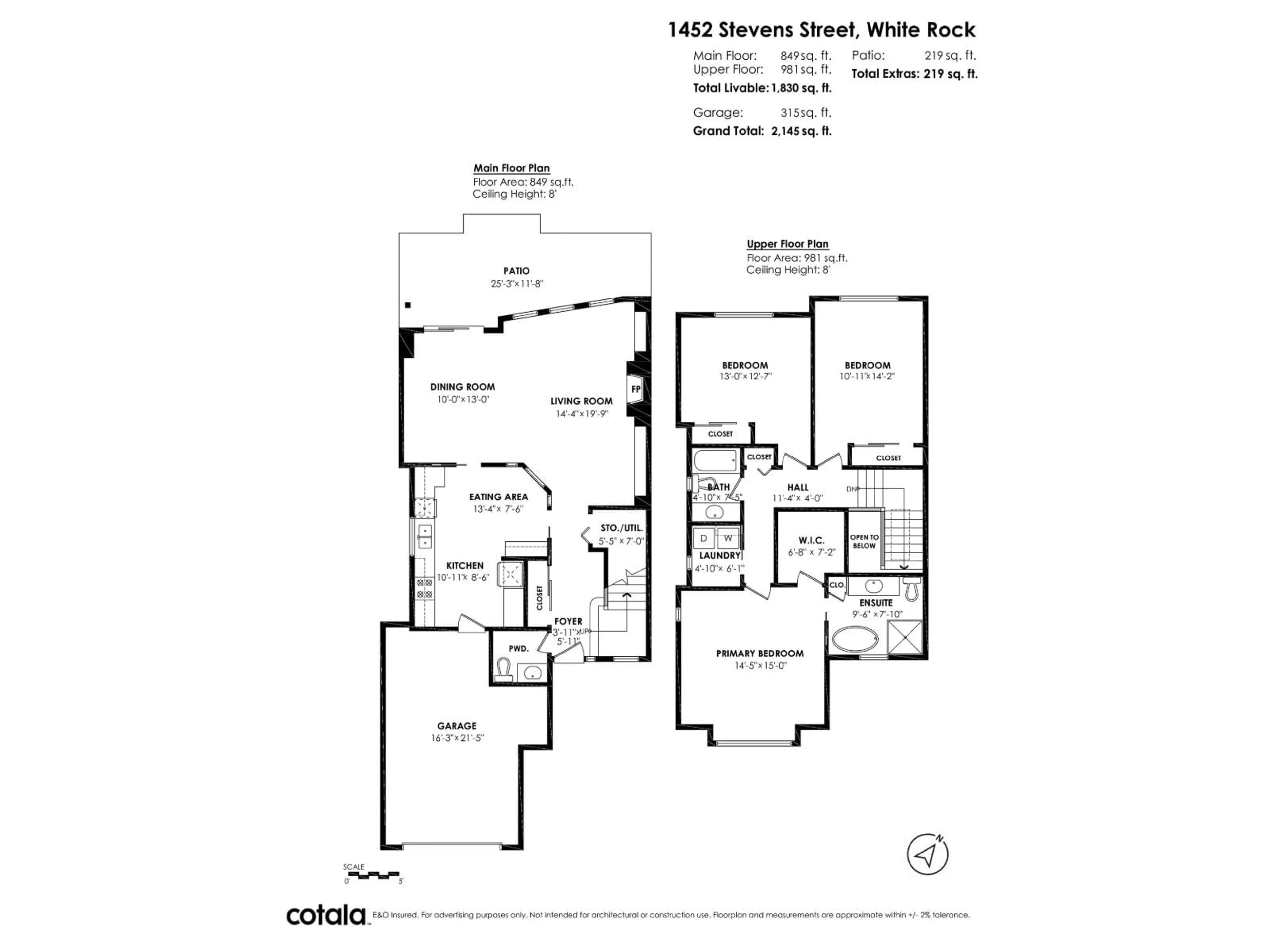 Floor plan for 1452 STEVENS STREET, White Rock British Columbia V4B5J3