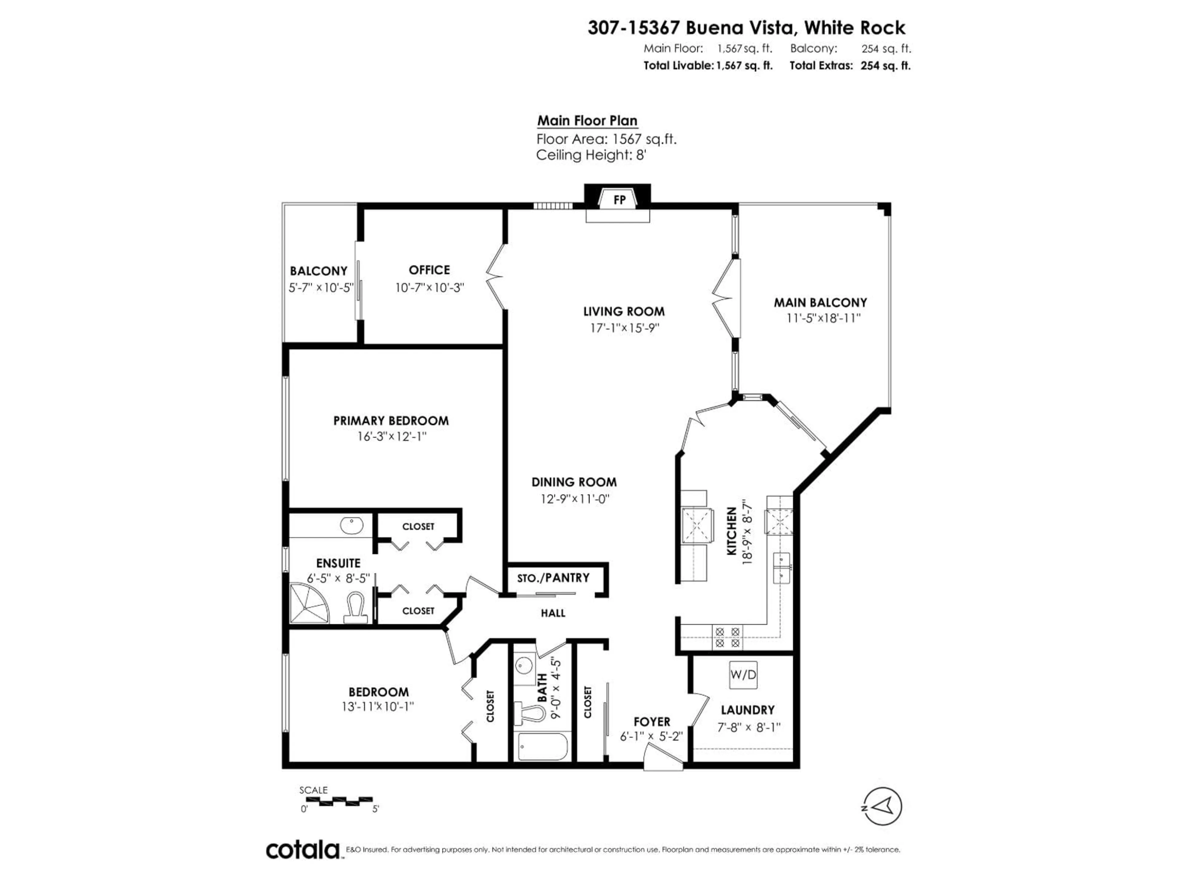 Floor plan for 307 - 15367 BUENA VISTA AVENUE, White Rock British Columbia V4B1Y7