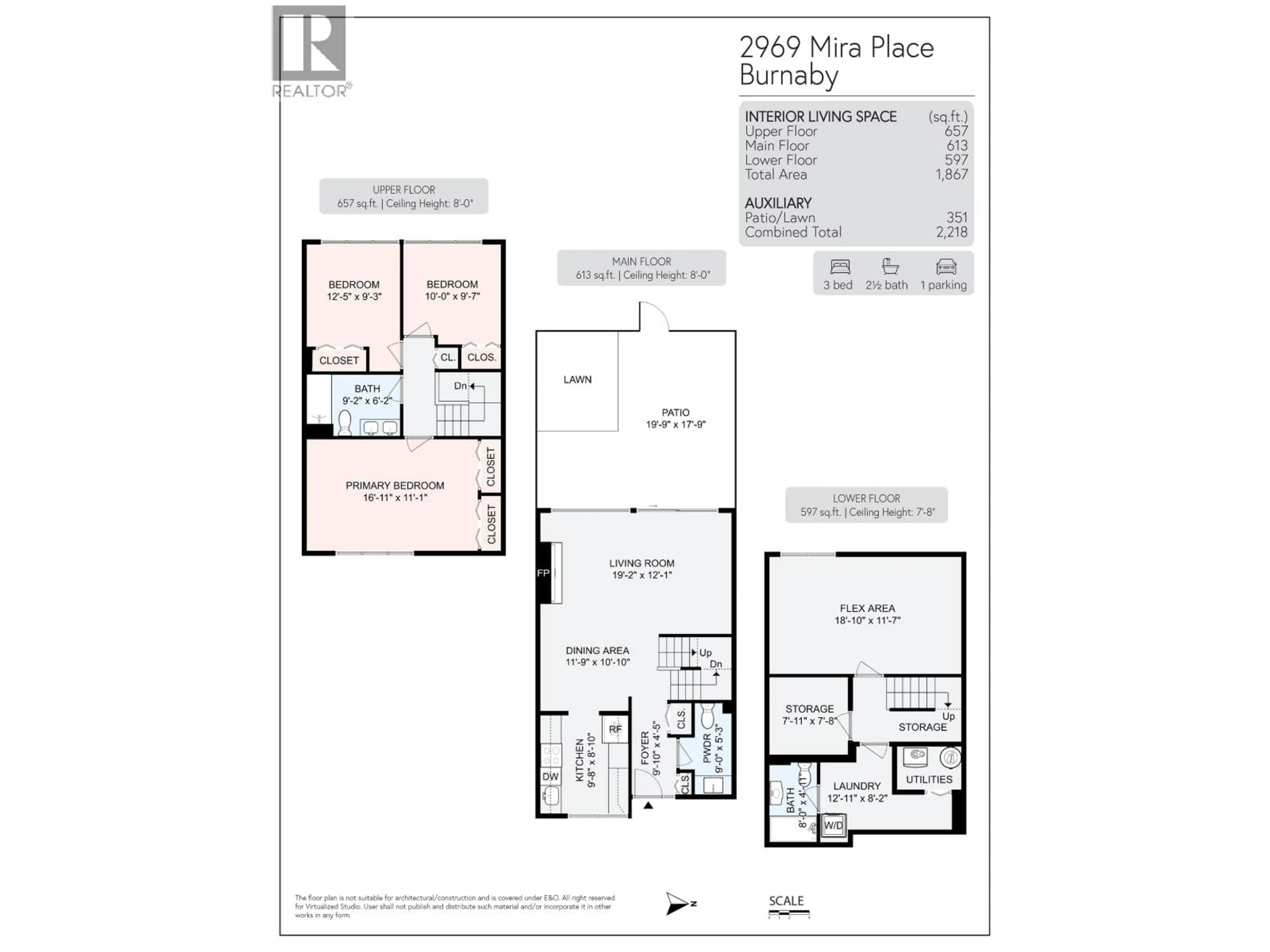 Floor plan for 2969 MIRA PLACE, Burnaby British Columbia V3J1B7