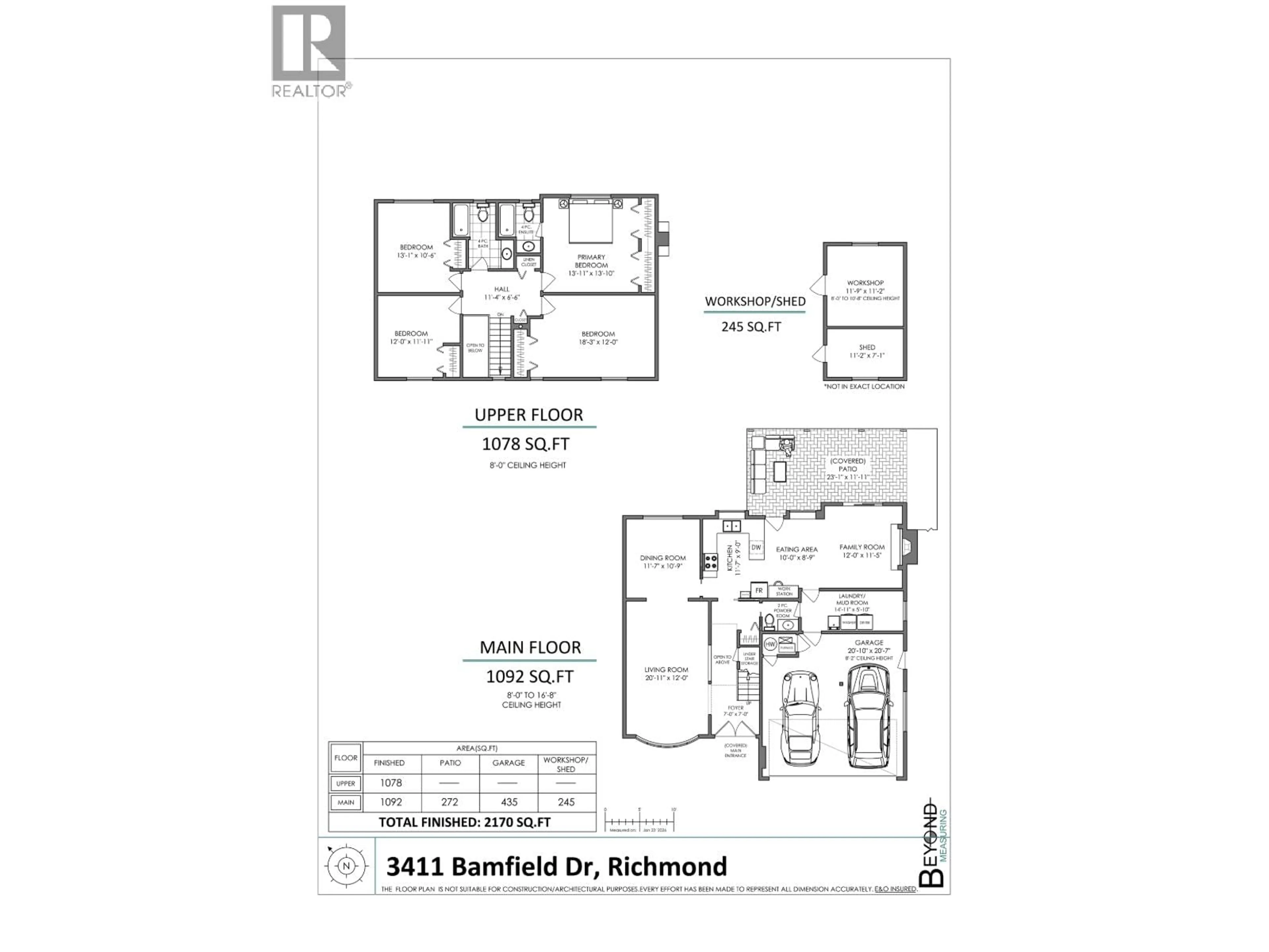 Floor plan for 3411 BAMFIELD DRIVE, Richmond British Columbia V6X3B3