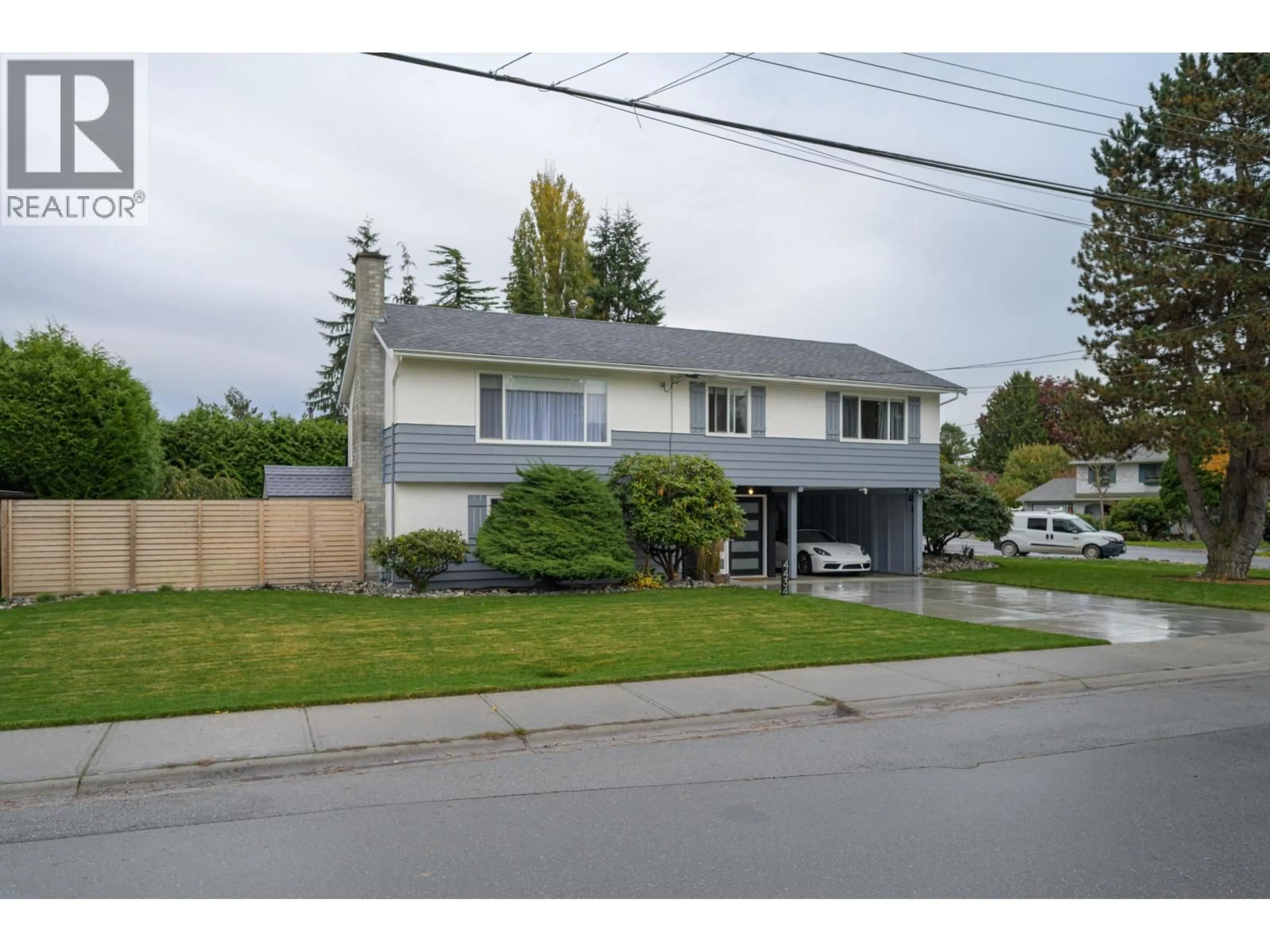 Home with vinyl exterior material, street for 4434 52A STREET, Ladner British Columbia V4K2Y4