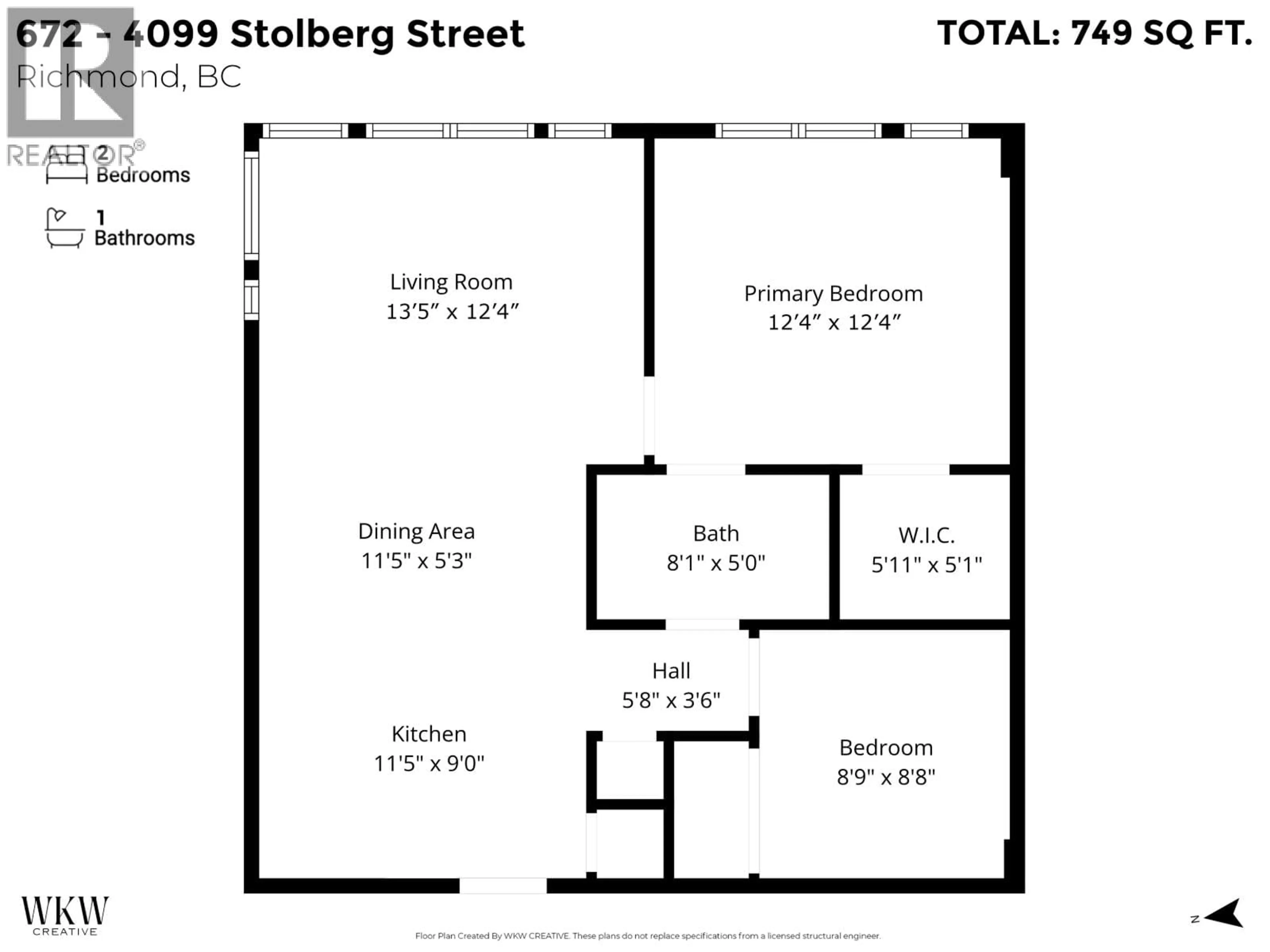 Floor plan for 672 - 4099 STOLBERG STREET, Richmond British Columbia V6X0J4