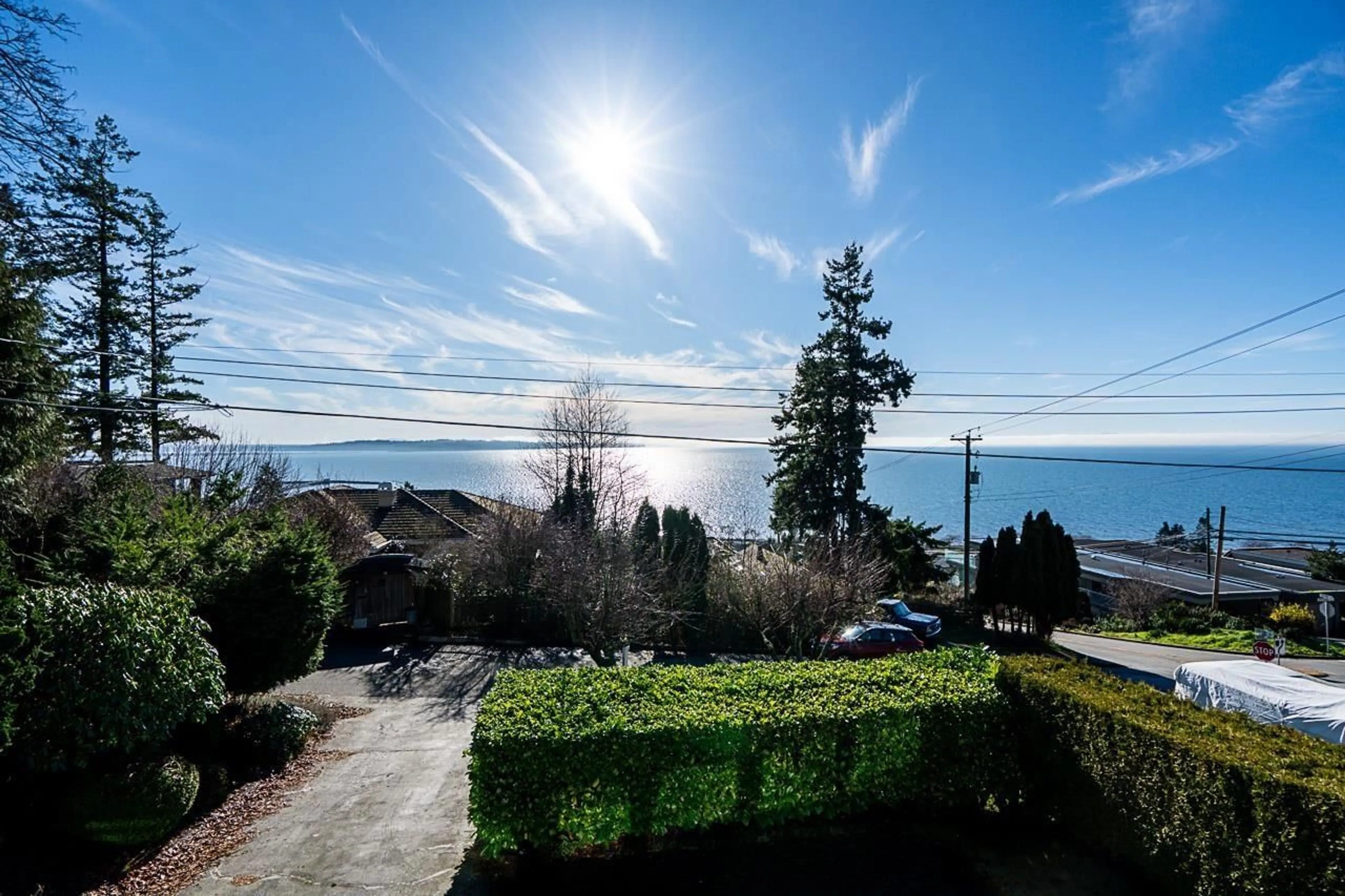 A pic from outside/outdoor area/front of a property/back of a property/a pic from drone, water/lake/river/ocean view for 14815 HARDIE AVENUE, White Rock British Columbia V4B2H6