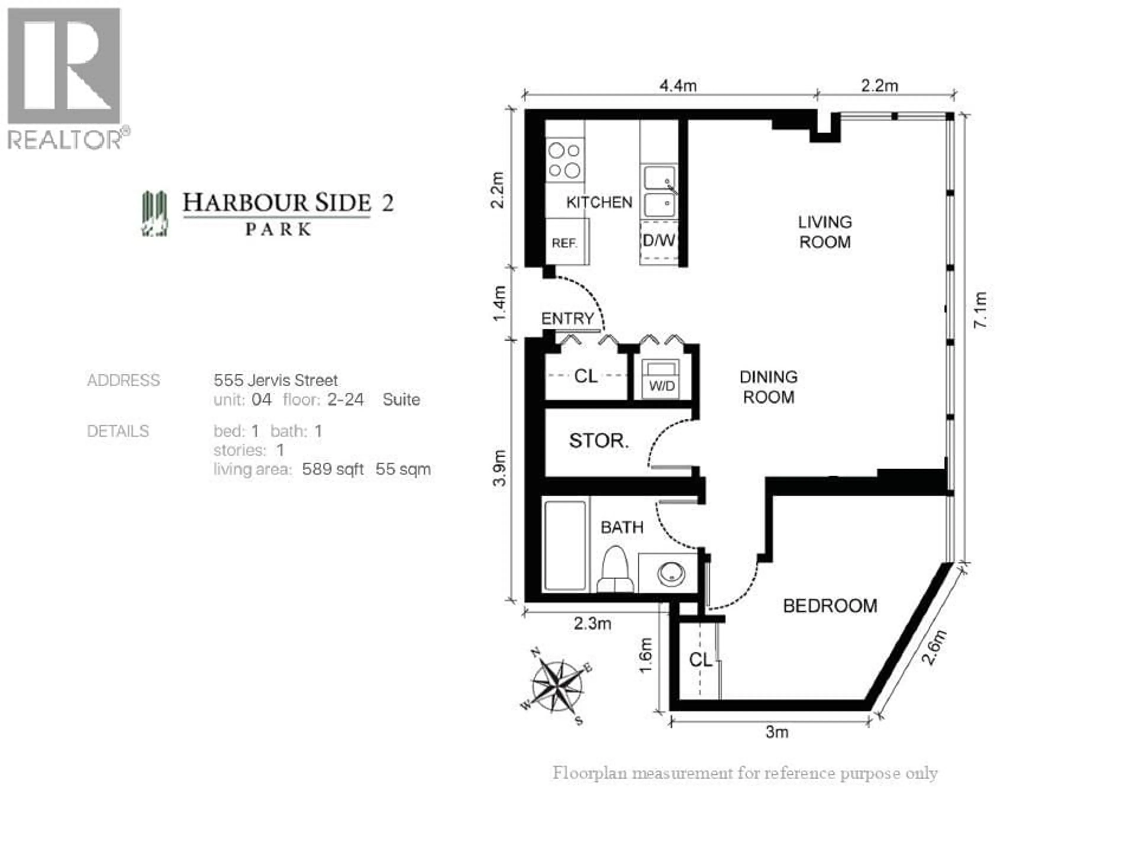 Floor plan for 1204 - 555 JERVIS STREET, Vancouver British Columbia V6E4N1