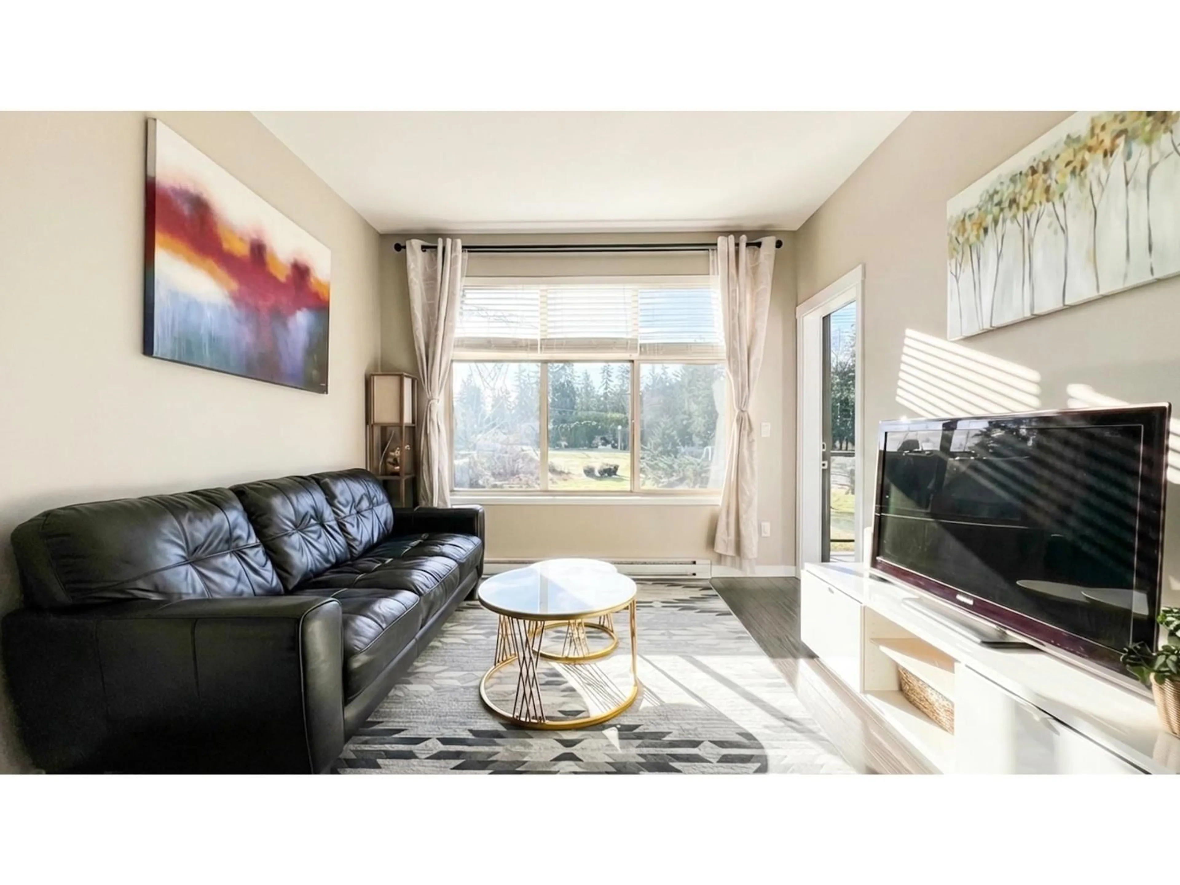 Living room with furniture, wood/laminate floor for 505 - 2855 156 STREET, Surrey British Columbia V3Z3Y3