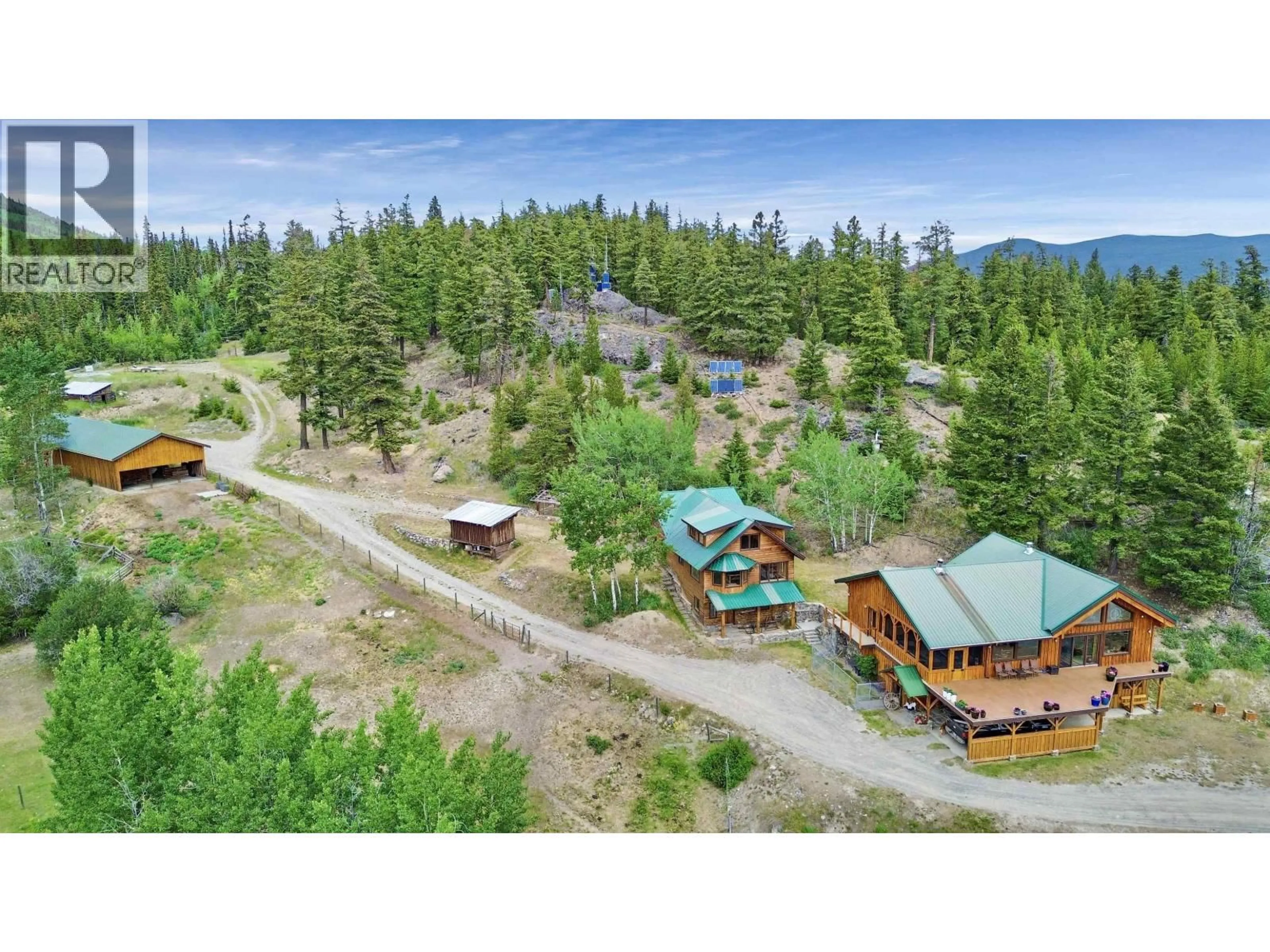 A pic from outside/outdoor area/front of a property/back of a property/a pic from drone, mountain view for 6802 TATLAYOKO ROAD, Chilcotin British Columbia V0L1W0