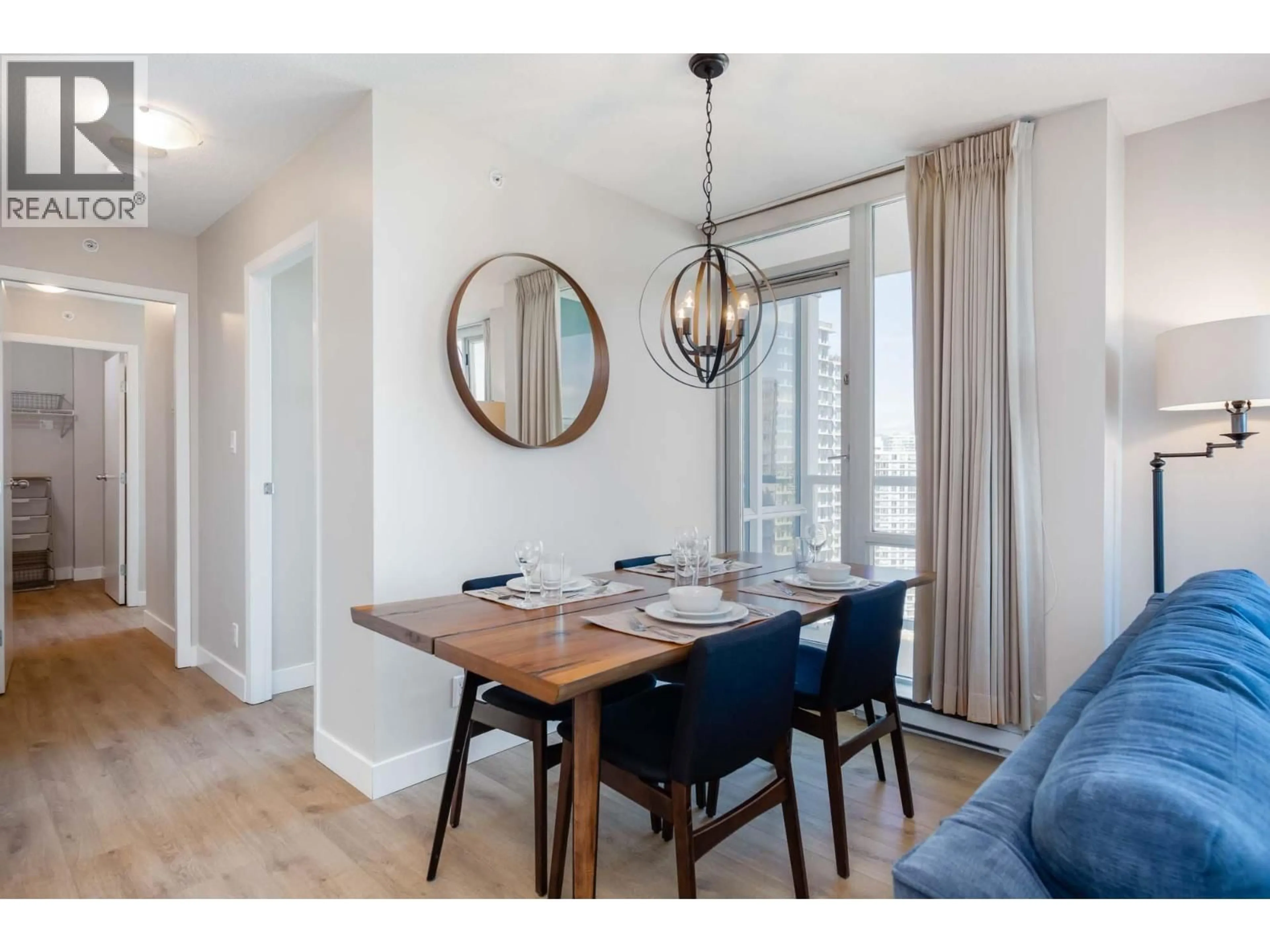 Dining room, wood/laminate floor for 2907 - 193 AQUARIUS MEWS, Vancouver British Columbia V6Z2Z2