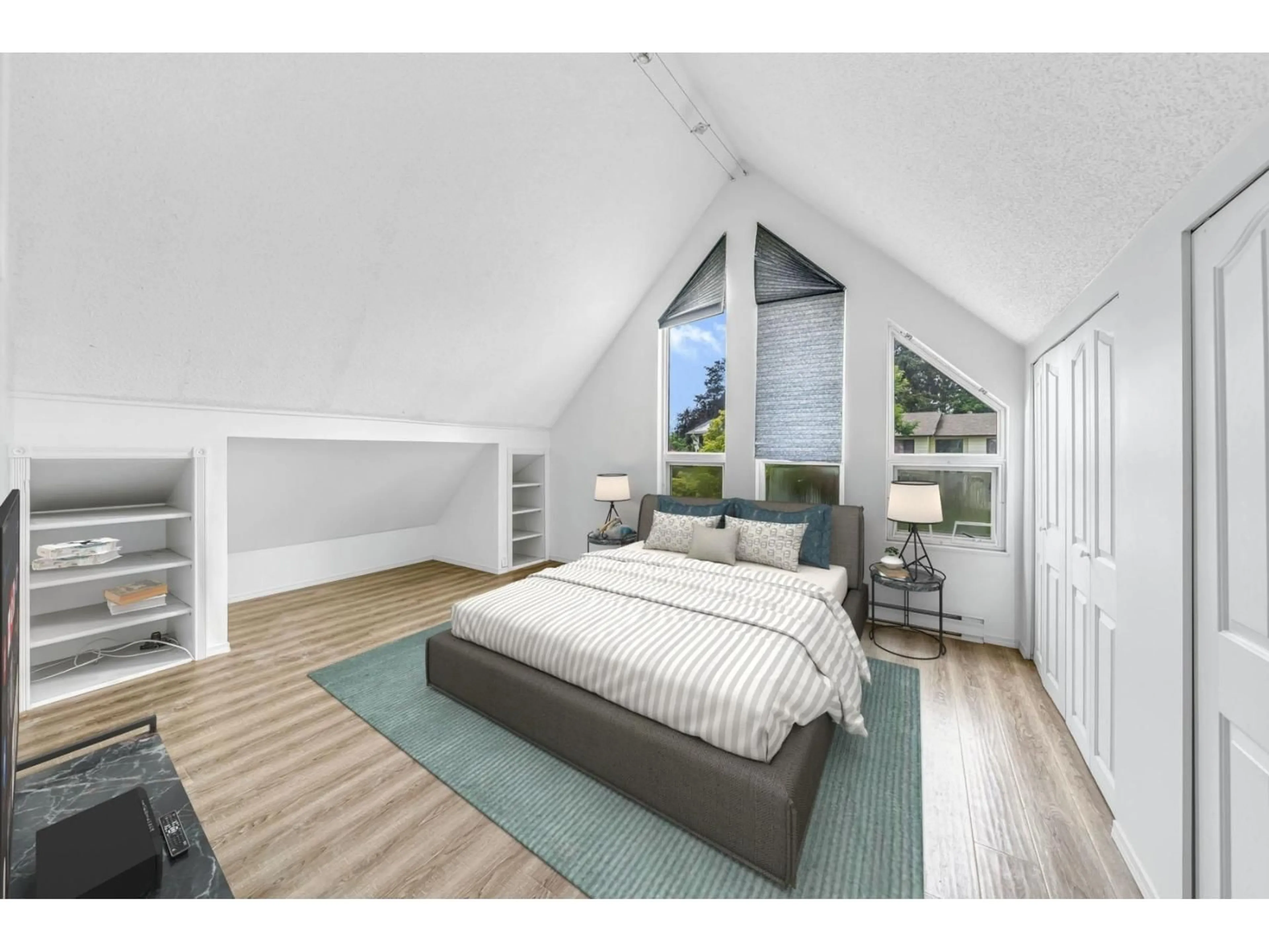 Bedroom with bed, wood/laminate floor for 6726 133 STREET, Surrey British Columbia V3W7J6