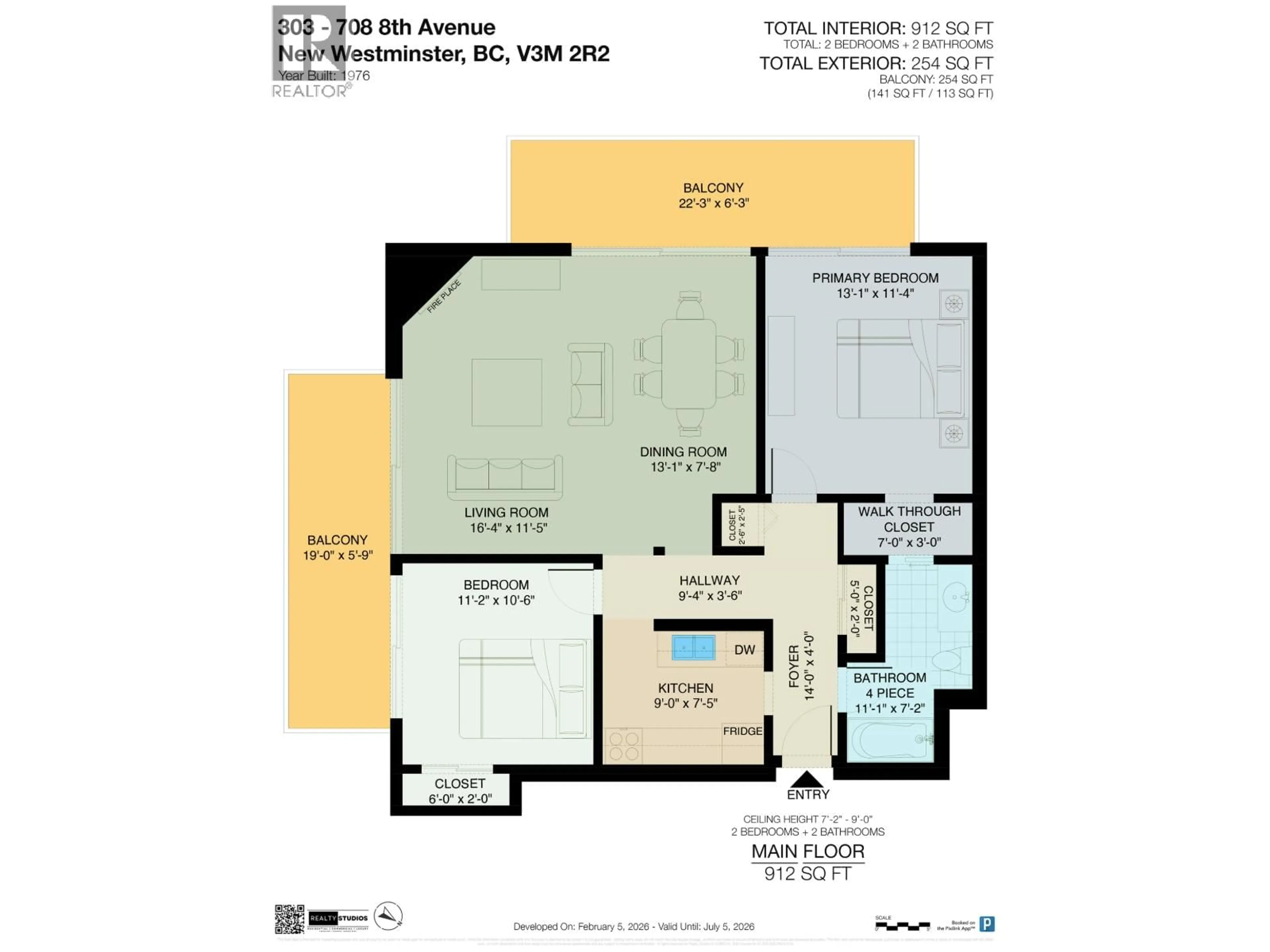 Floor plan for 303 - 708 EIGHTH AVENUE, New Westminster British Columbia V3M2R3