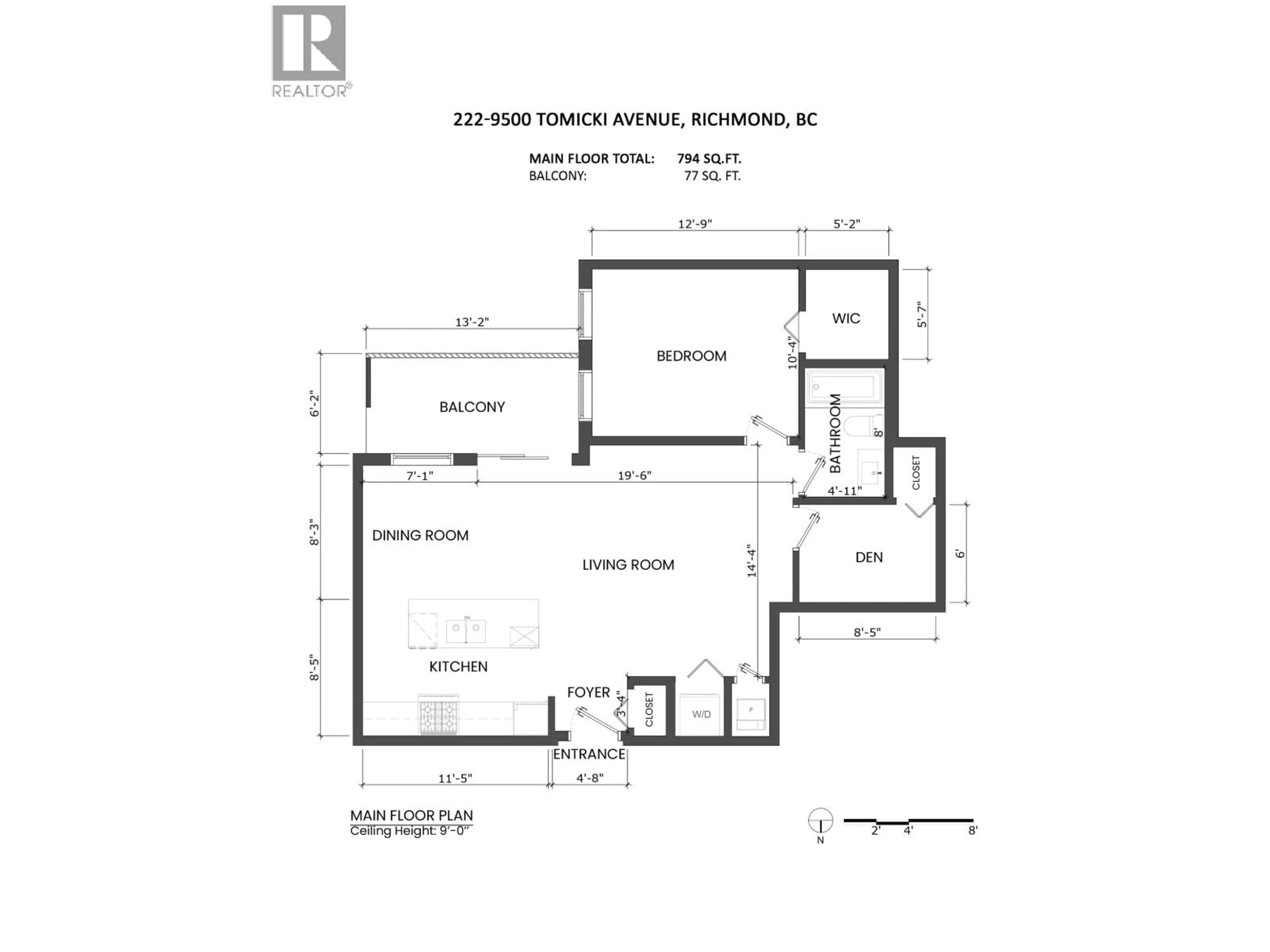Floor plan for 222 - 9500 TOMICKI AVENUE, Richmond British Columbia V6X0R9