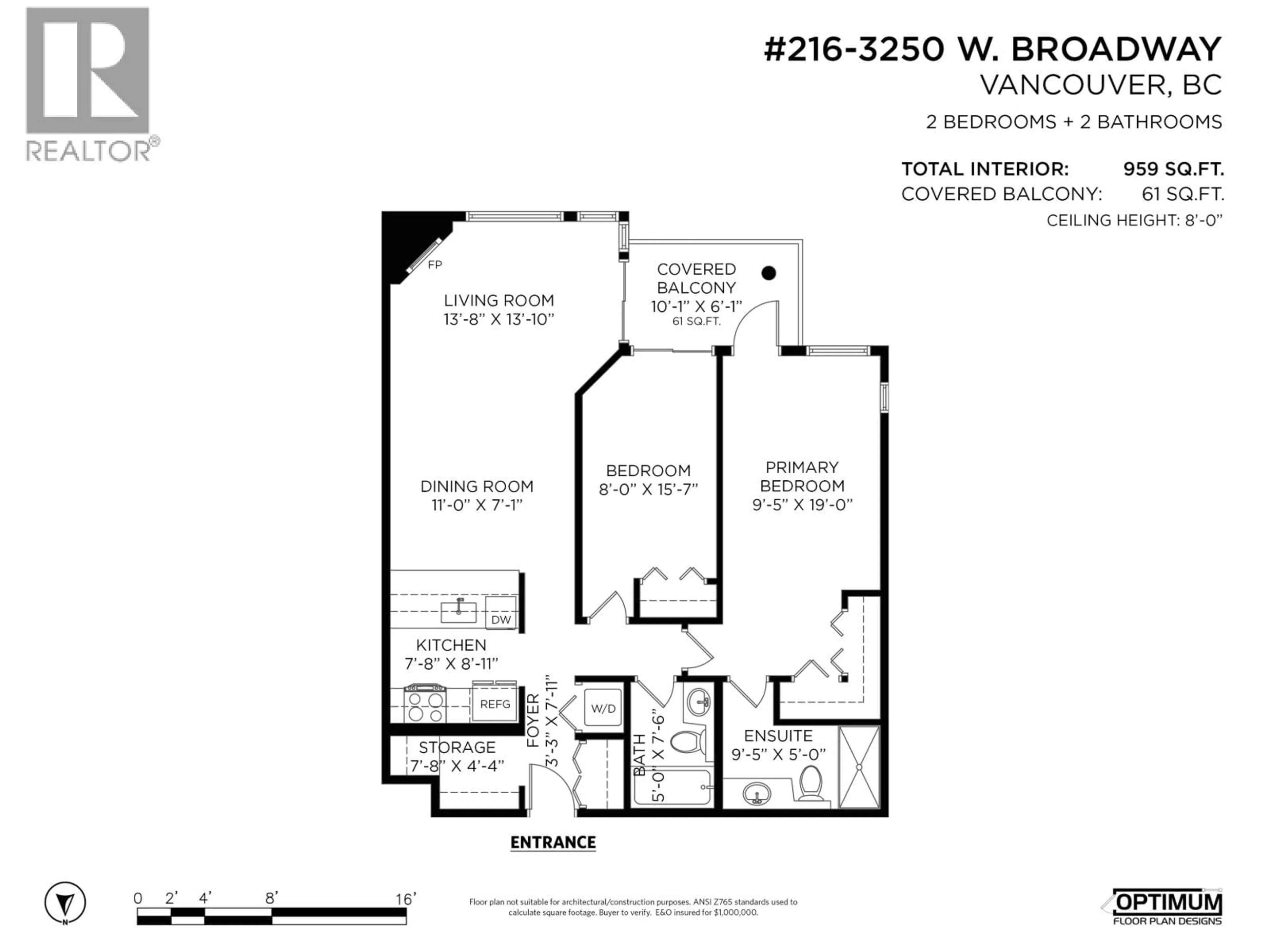 Floor plan for 216 - 3250 BROADWAY, Vancouver British Columbia V6K2H4