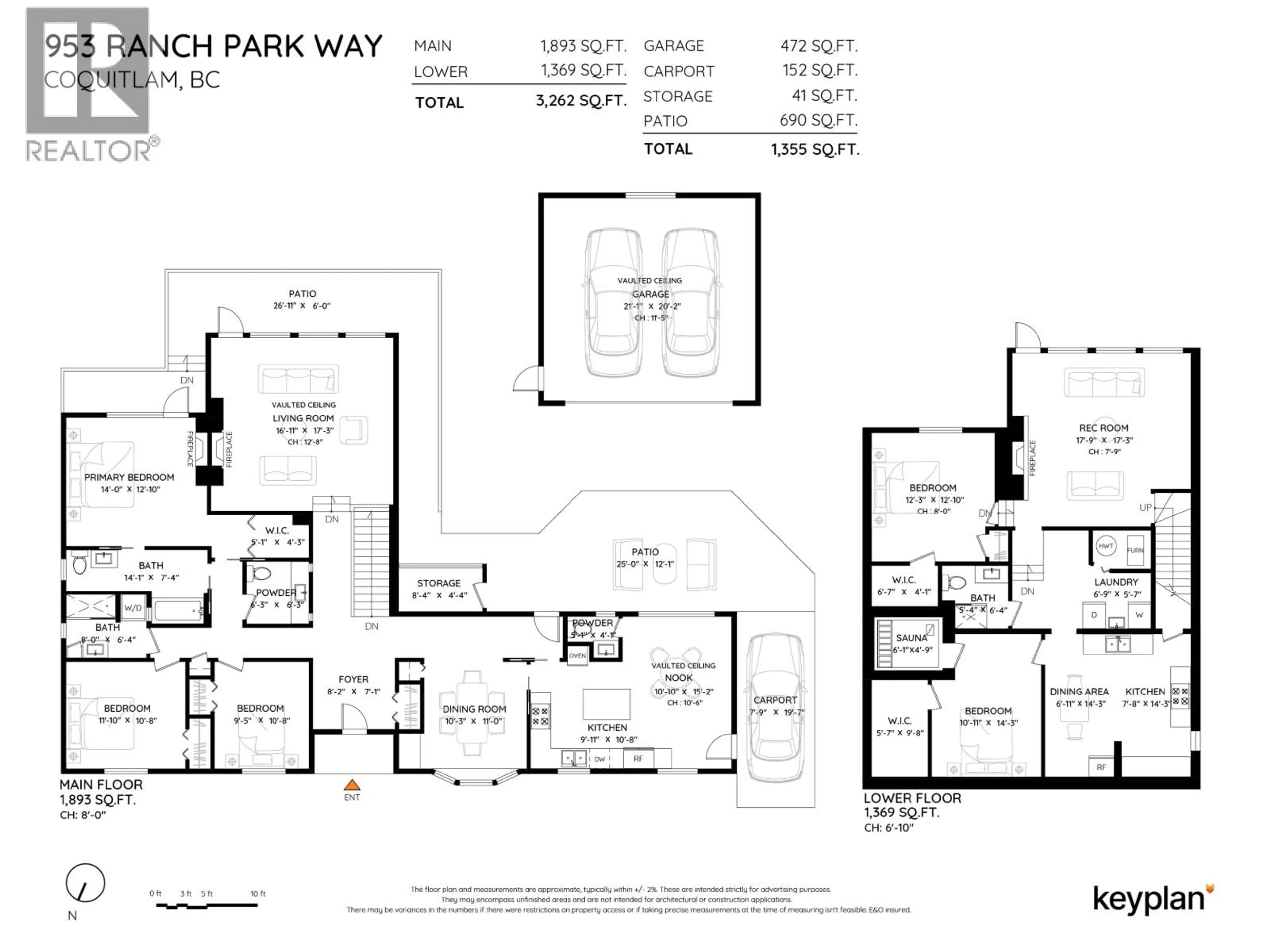 Floor plan for 953 RANCH PARK WAY, Coquitlam British Columbia V3C2H7