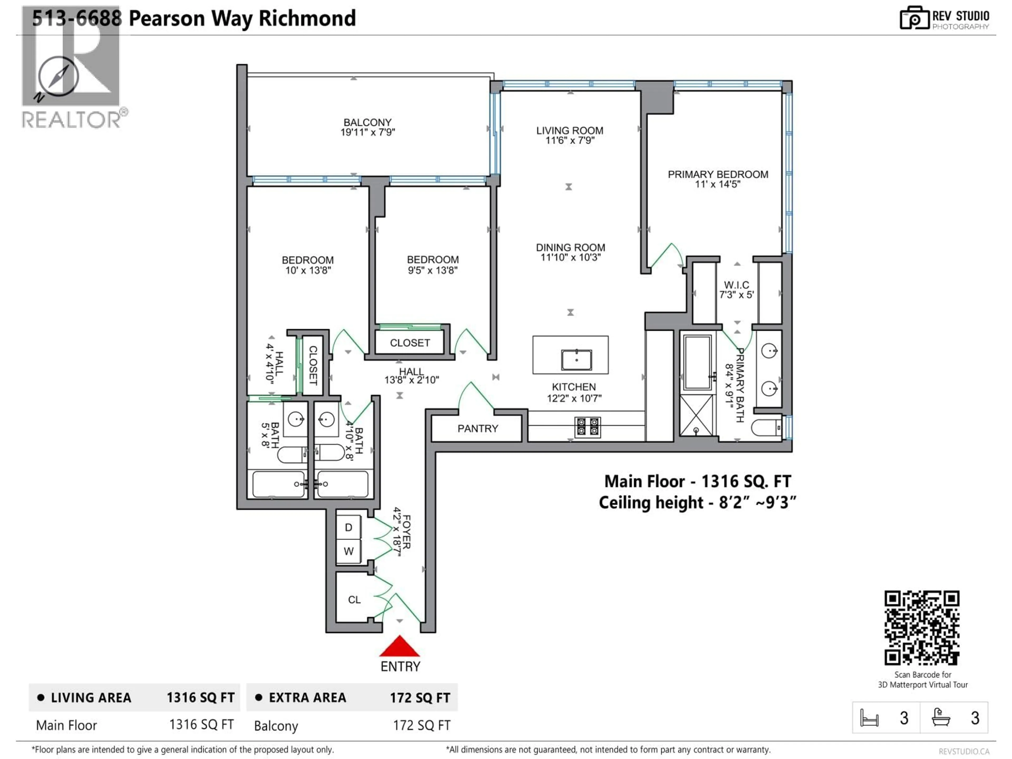 Floor plan for 513 - 6688 PEARSON WAY, Richmond British Columbia V7C0E5