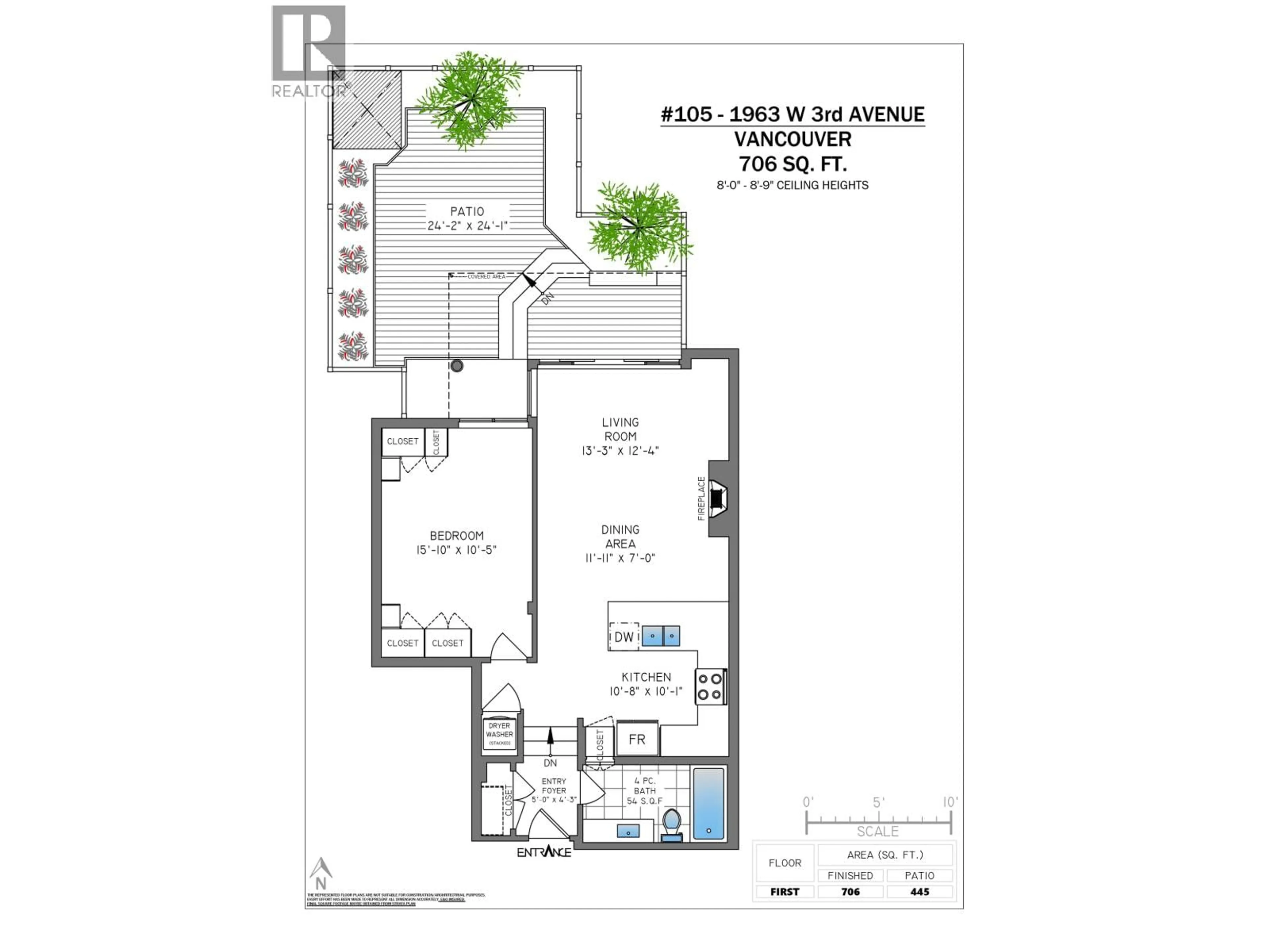 Floor plan for 105 - 1963 3RD AVENUE, Vancouver British Columbia V6J1L2