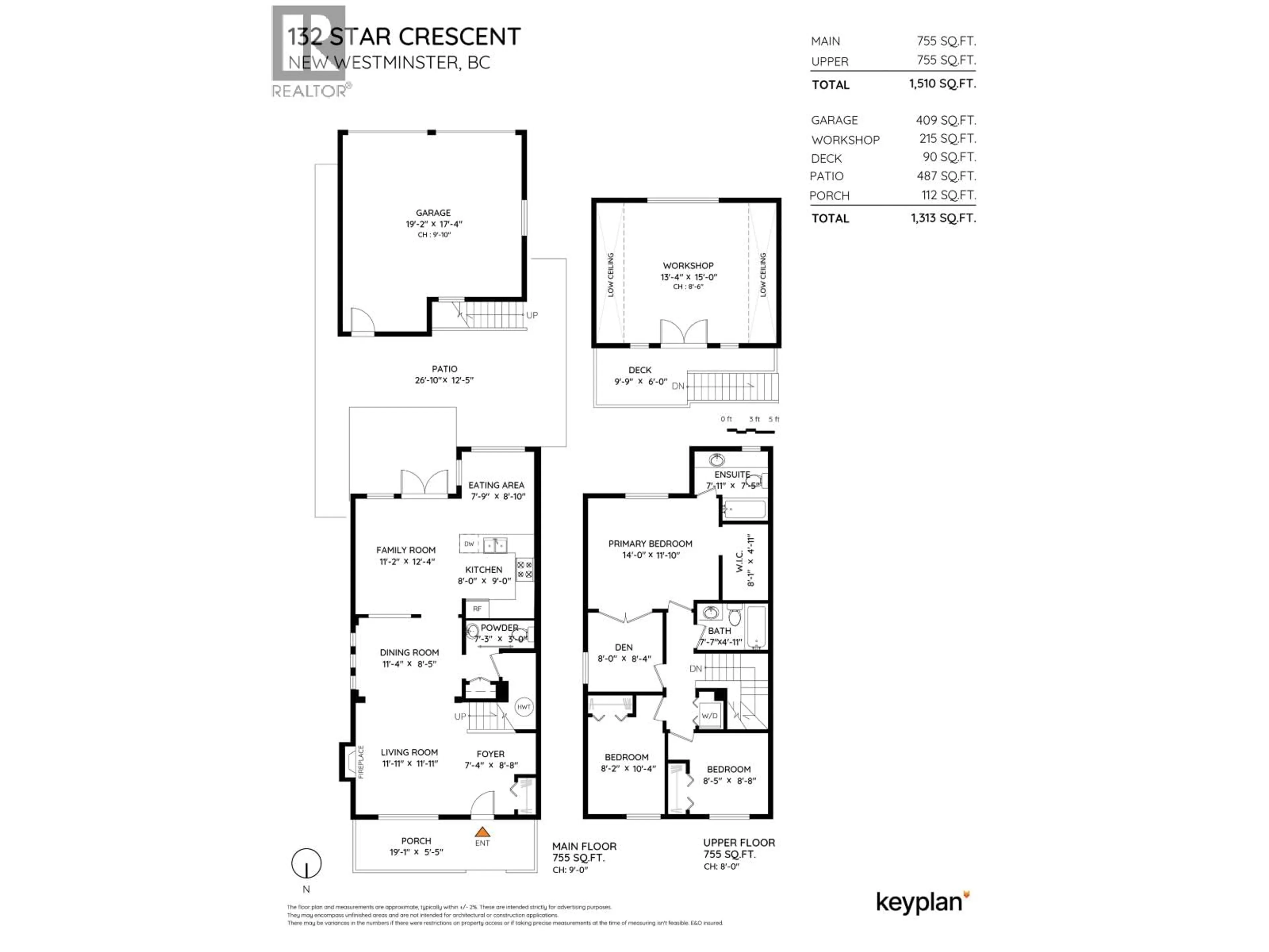 Floor plan for 132 STAR CRESCENT, New Westminster British Columbia V3M6X5