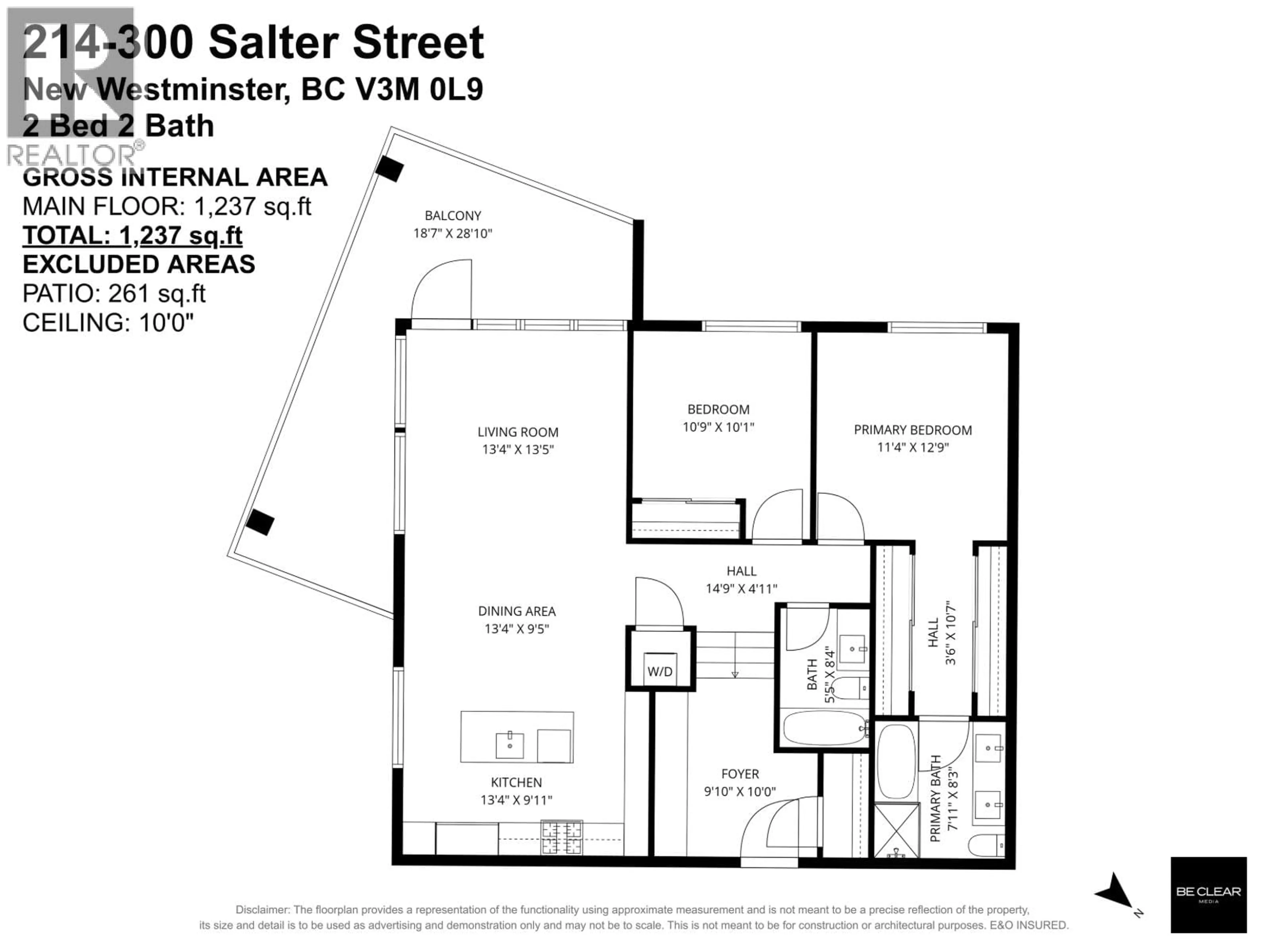 Floor plan for 214 - 300 SALTER STREET, New Westminster British Columbia V3M0L9