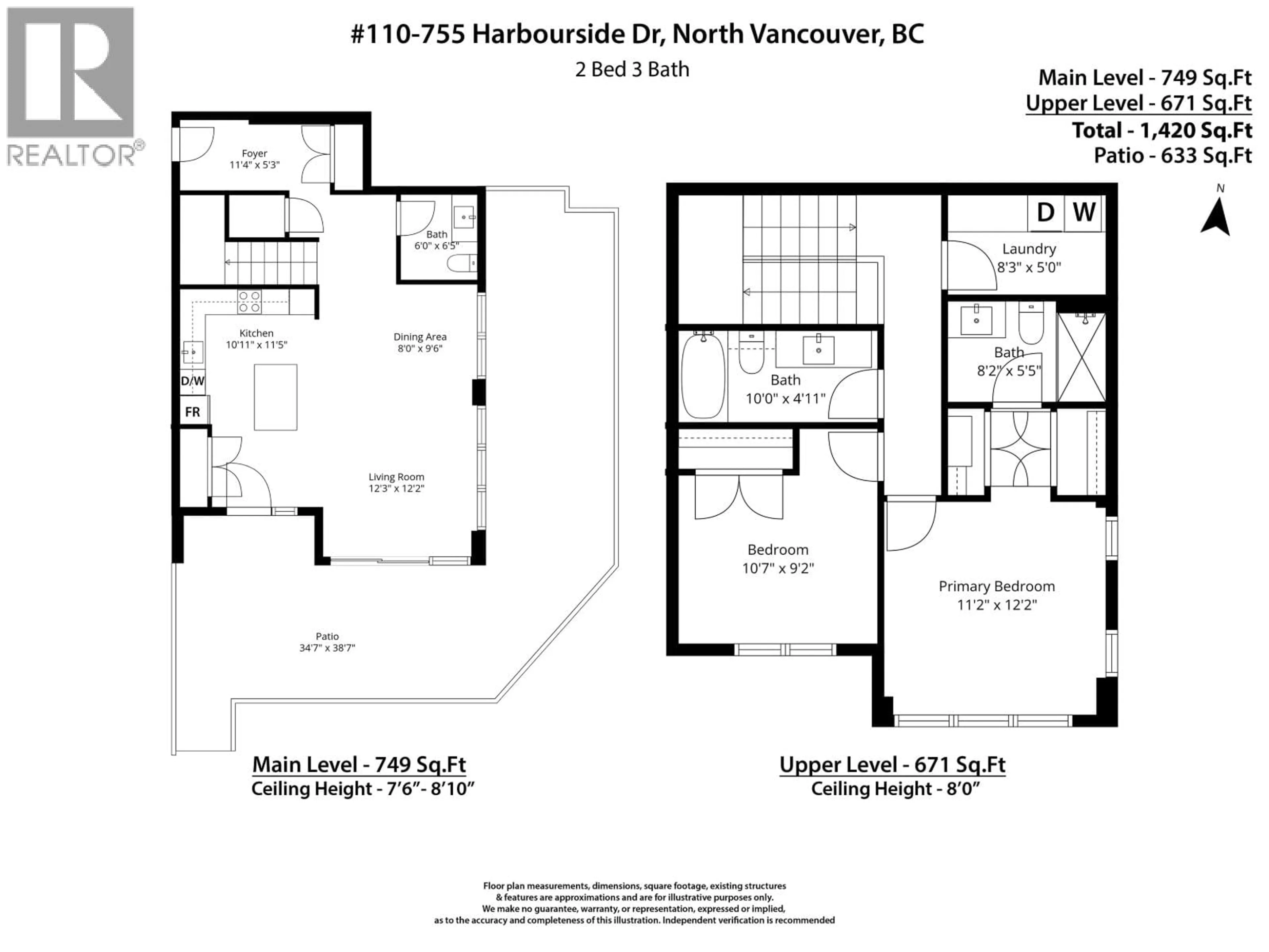 Floor plan for 110 - 755 HARBOURSIDE DRIVE, North Vancouver British Columbia V7P0G1