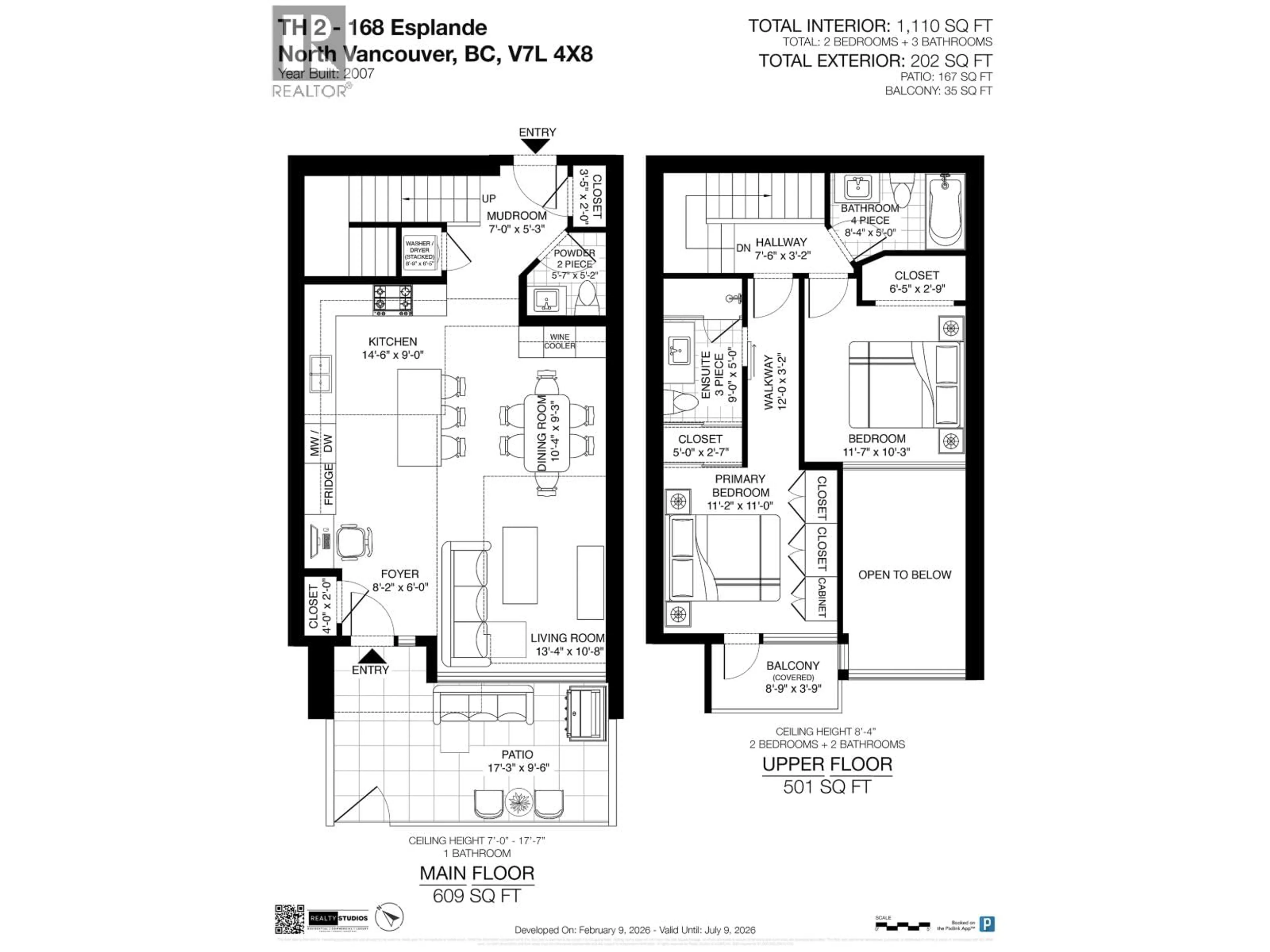 Floor plan for TH2 - 168 ESPLANADE AVENUE, North Vancouver British Columbia V7L4X8